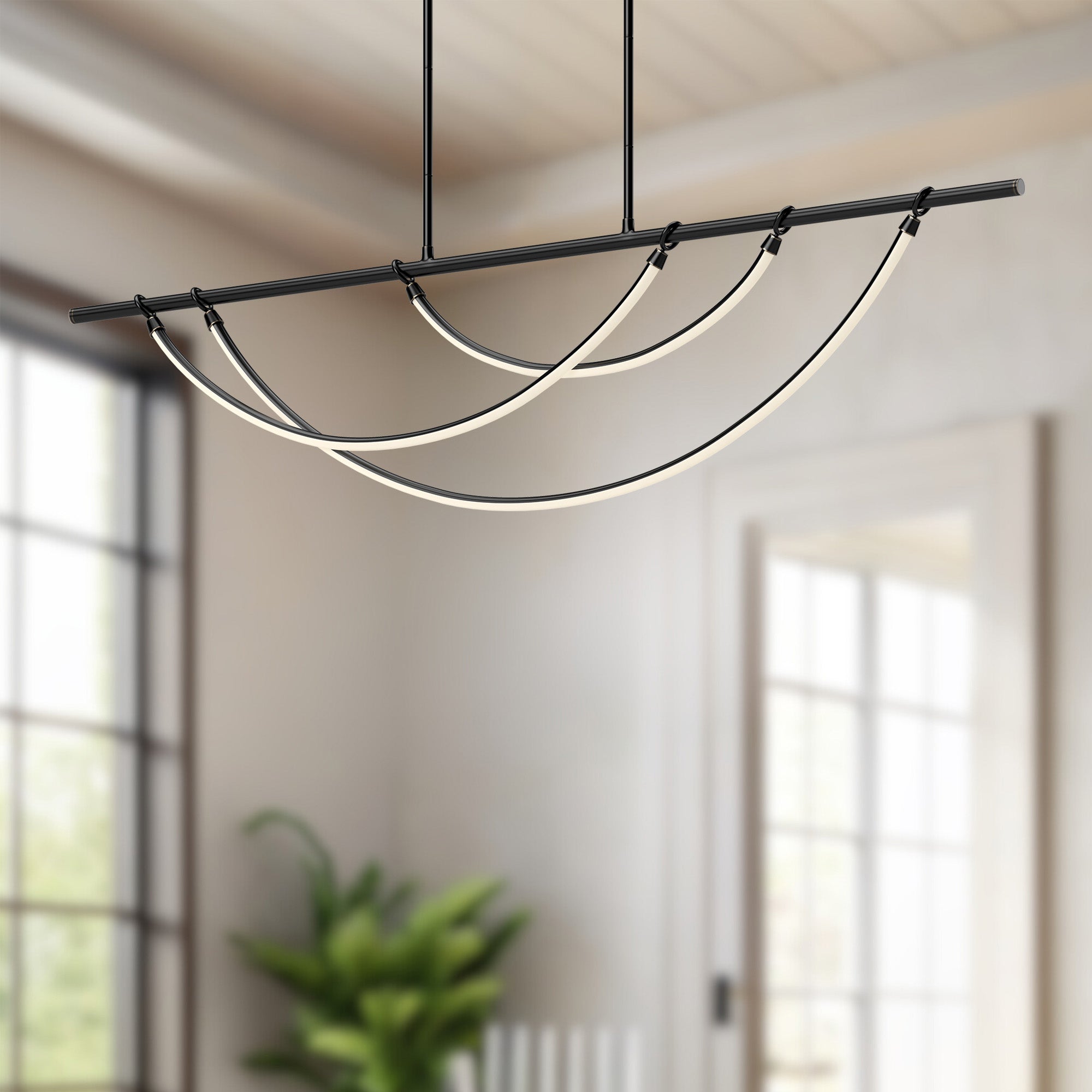 Aryas 60-in Urban Bronze LED Linear Pendant