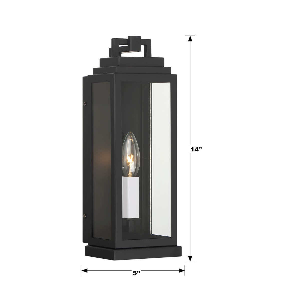 Crystorama Aspen ASP-8911-MK – 5 Inch – 1 Light – Outdoor – Matte Black – Wet Rated