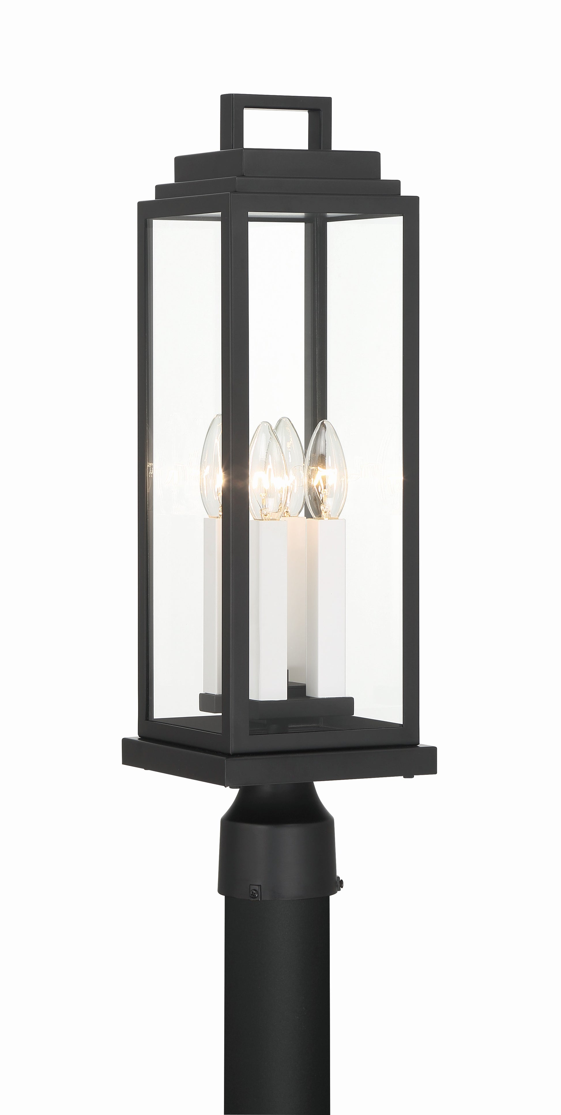 Aspen 4 Light Matte Black Outdoor Post
