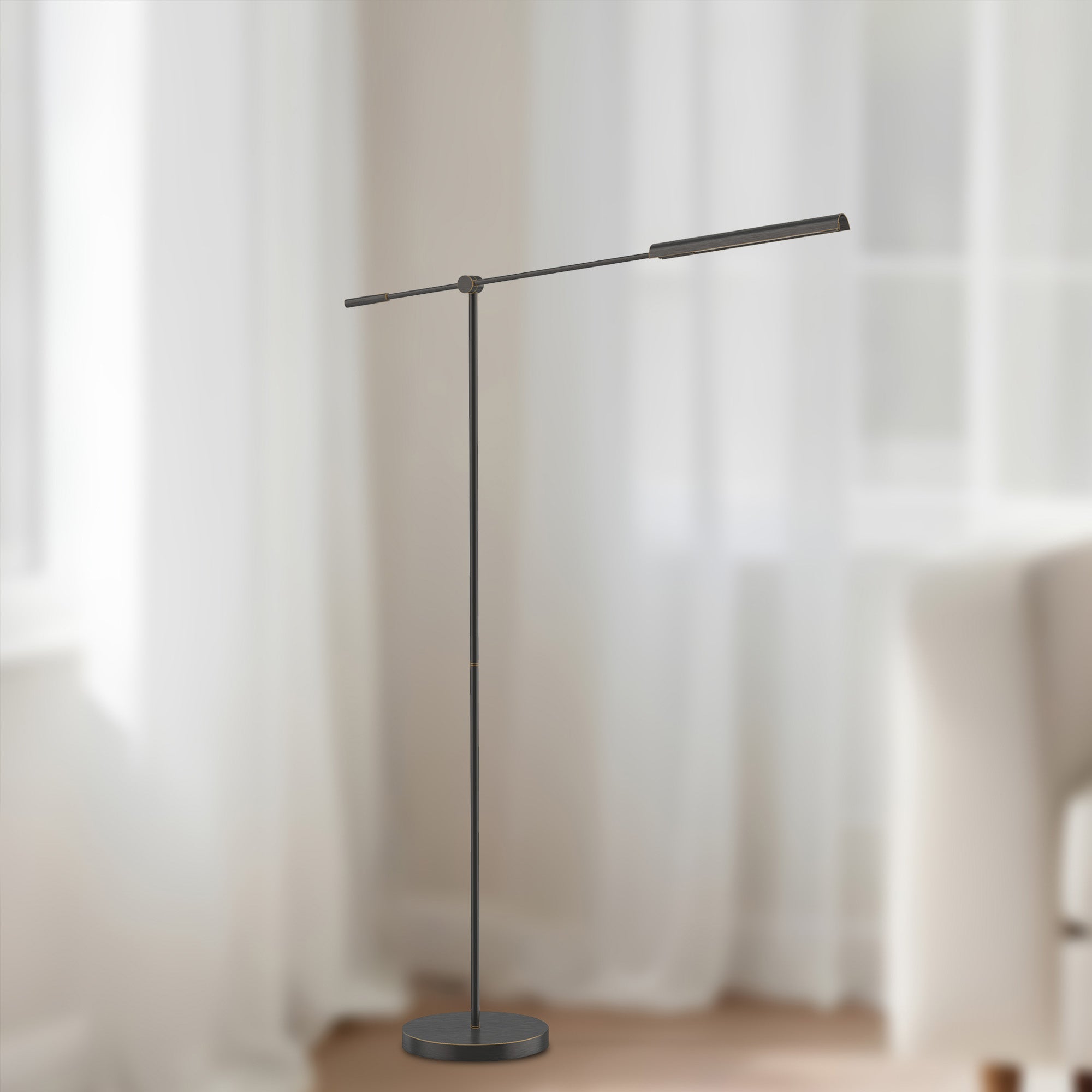 Astrid 55-in Metal Shade/Urban Bronze LED Floor Lamp