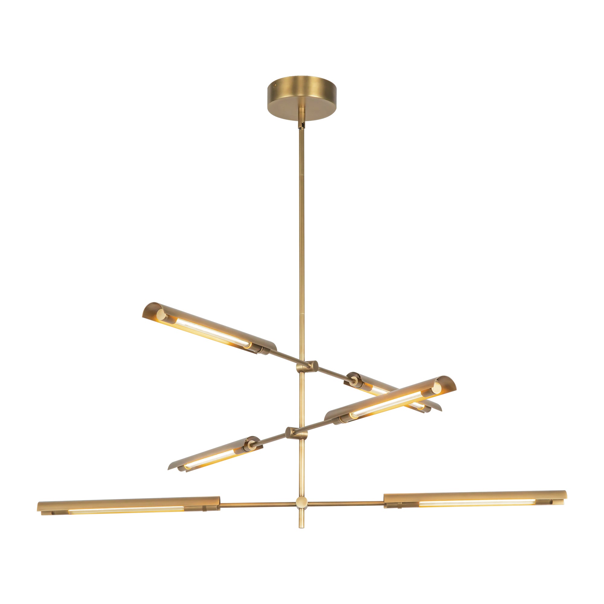 Astrid 6 Head Metal Shade/Vintage Brass LED Multi Pendant