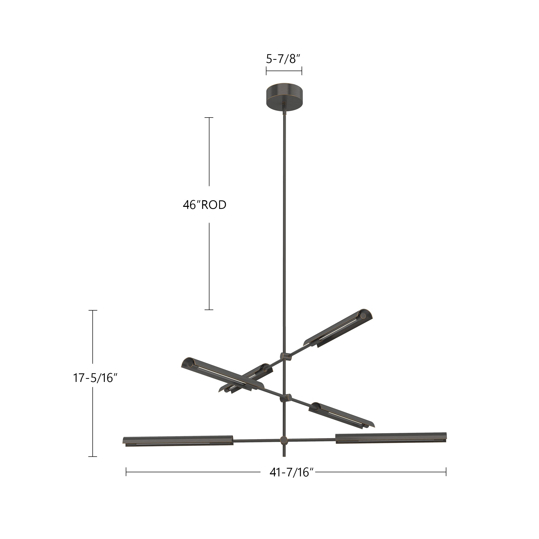 Astrid 6 Head Metal Shade/Urban Bronze LED Multi Pendant