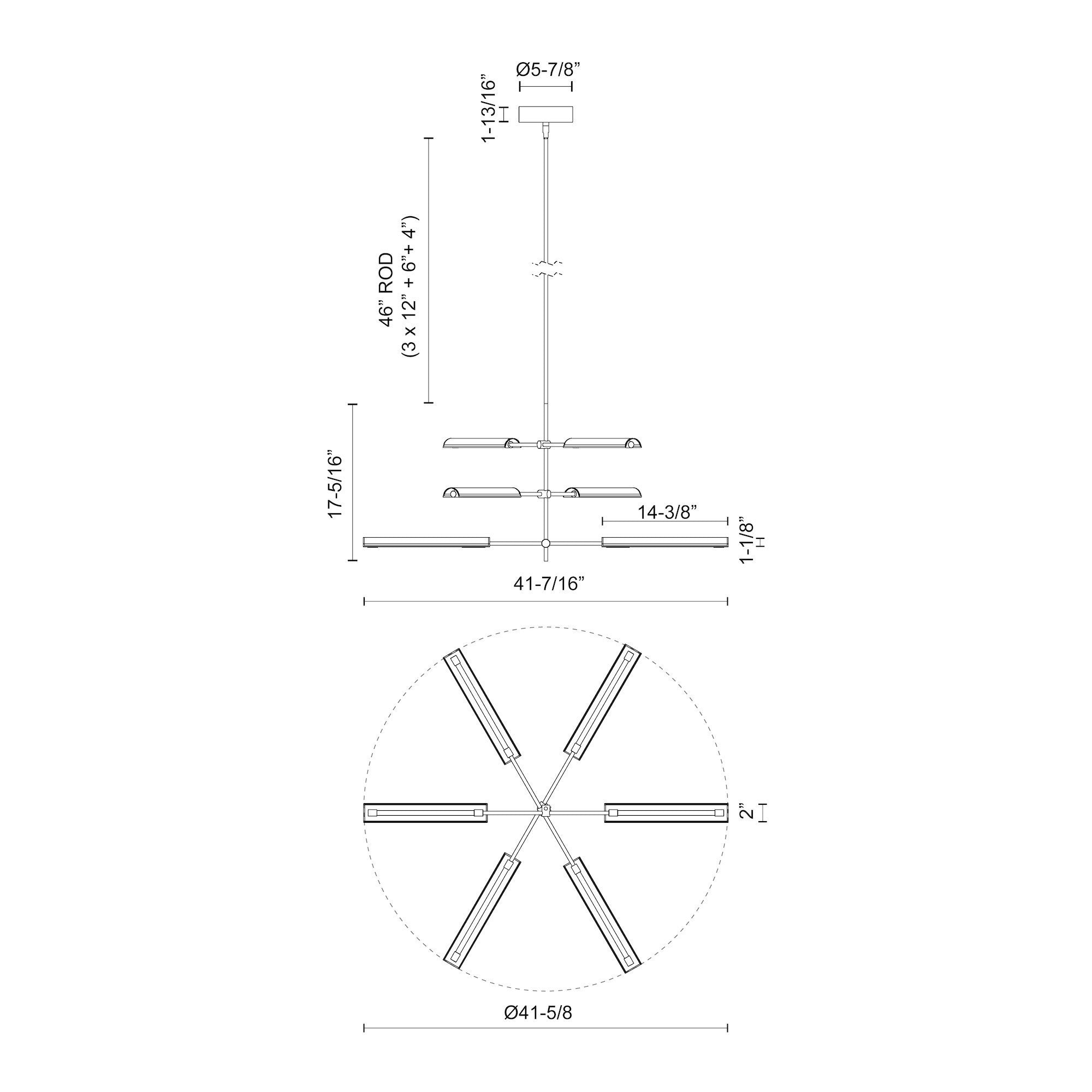 Astrid 6 Head Metal Shade/Vintage Brass LED Multi Pendant