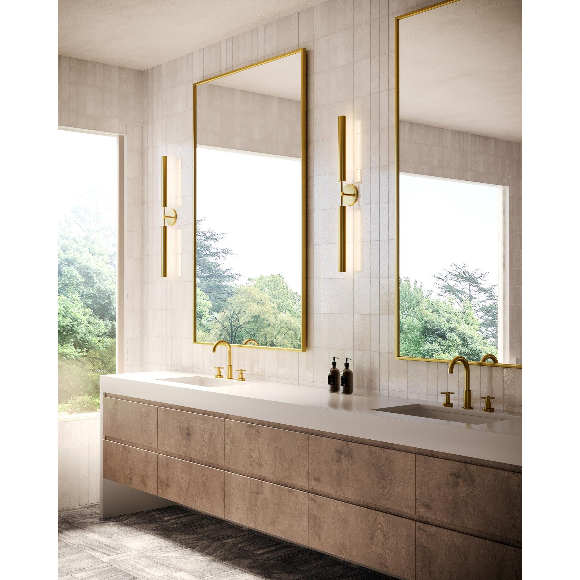 Astrid 2 Head Metal Shade/Vintage Brass LED Wall/Vanity