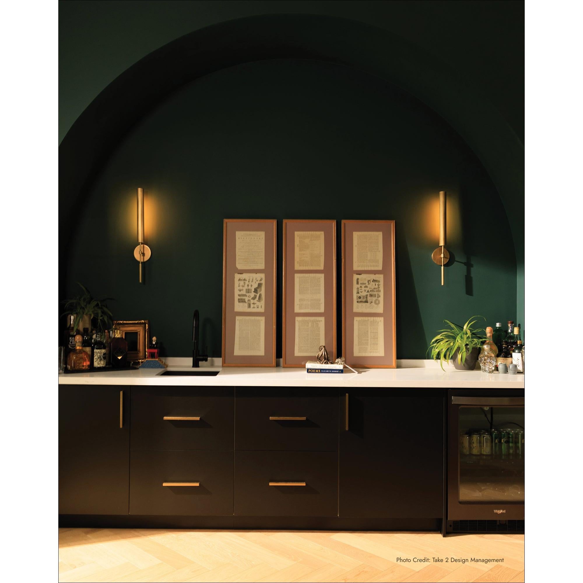 Astrid 2 Head Metal Shade/Vintage Brass LED Wall/Vanity