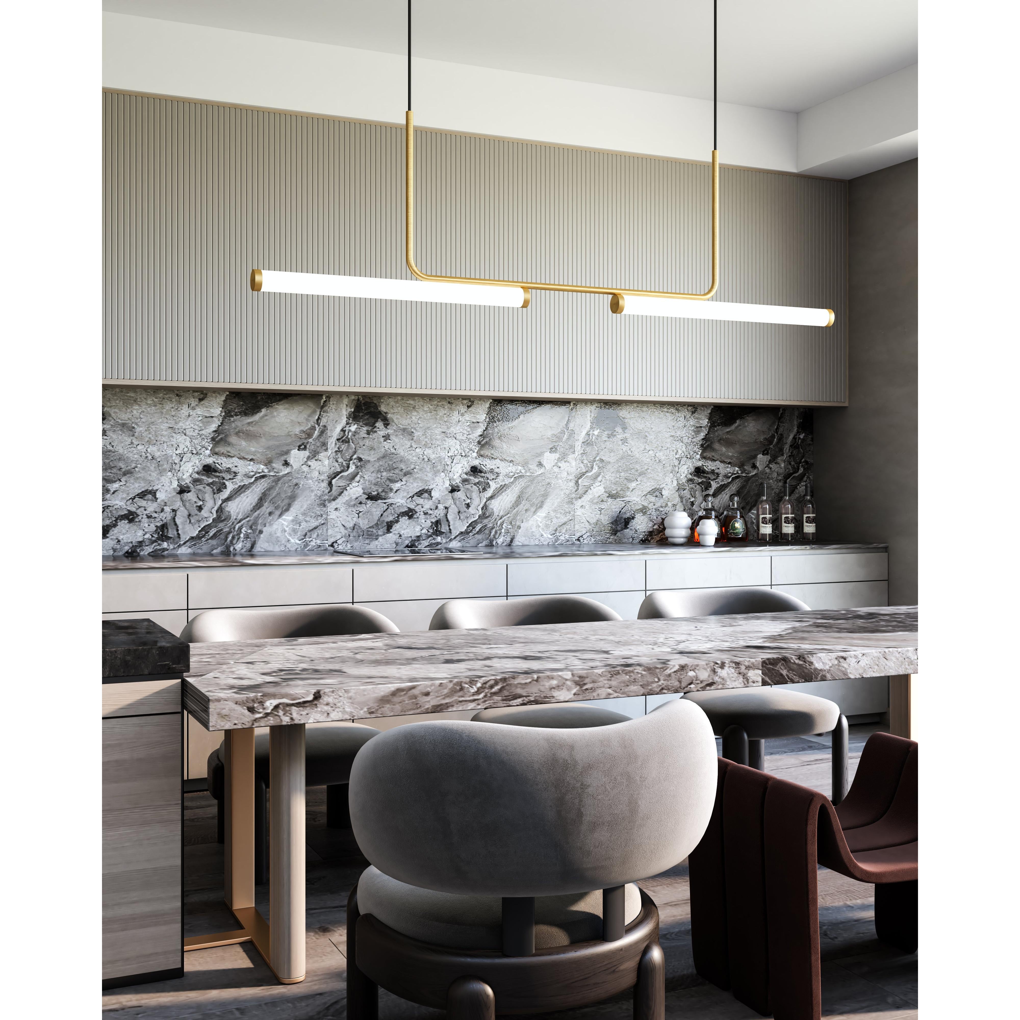 Vesper 73-in Brushed Gold LED Linear Pendant
