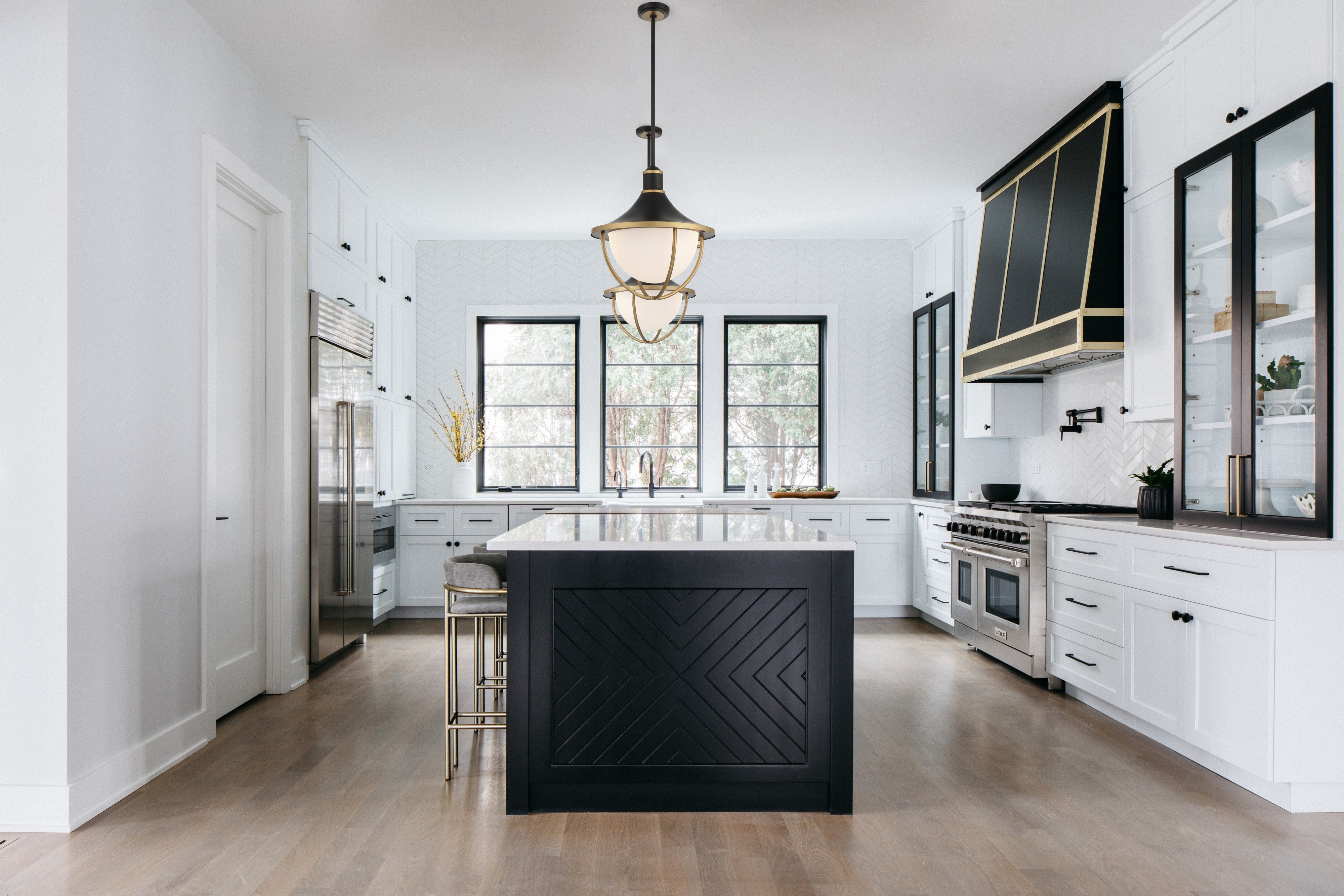 Crystorama Atlas ATL-705-MK-TG – 16.5 Inch – 3 Light – Outdoor – Matte Black + Textured Gold – Wet Rated