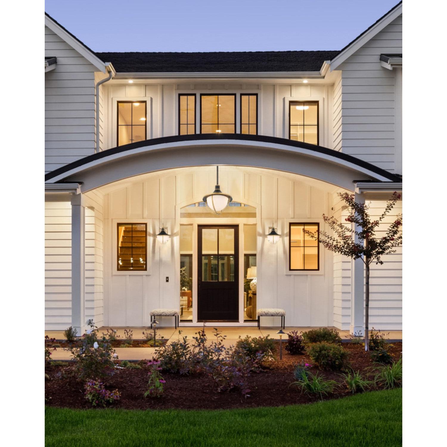 Crystorama Atlas ATL-705-MK-TG – 16.5 Inch – 3 Light – Outdoor – Matte Black + Textured Gold – Wet Rated