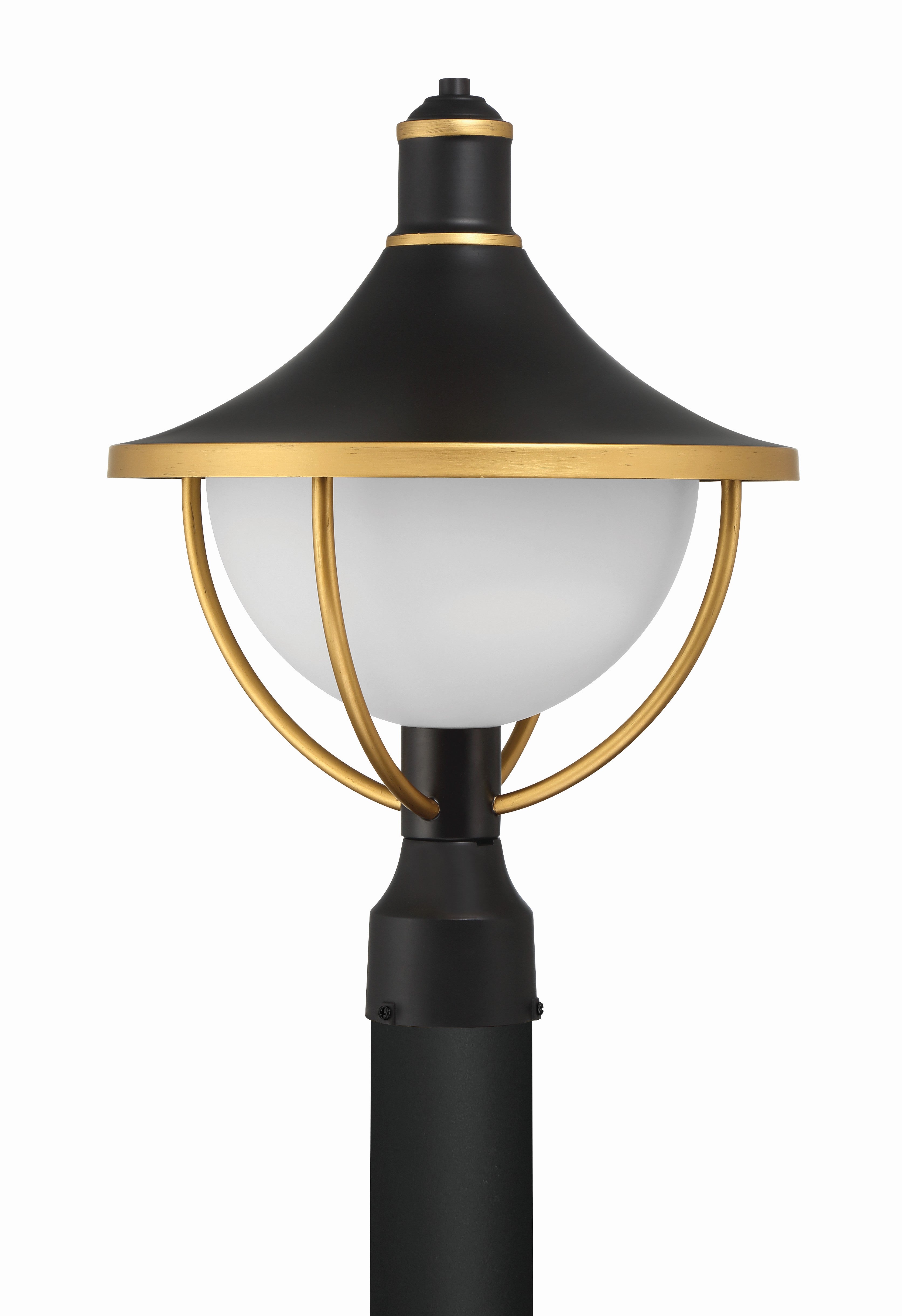 Crystorama Atlas ATL-709-MK-TG – 13.5 Inch – 1 Light – Outdoor – Matte Black + Textured Gold – Wet Rated