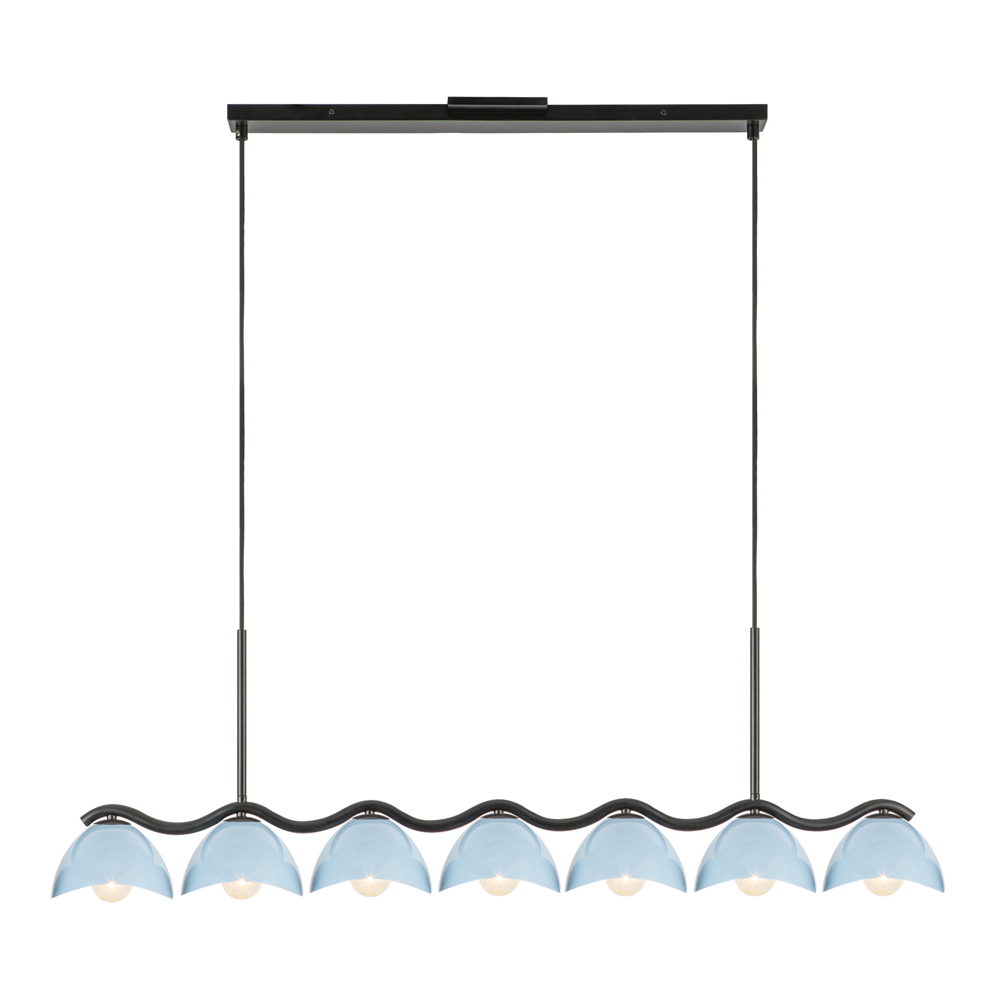 Atlas 42-in Black/Cerulean Socket Linear Pendant