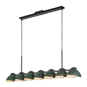 Atlas 42-in Black/Pine Green Socket Linear Pendant