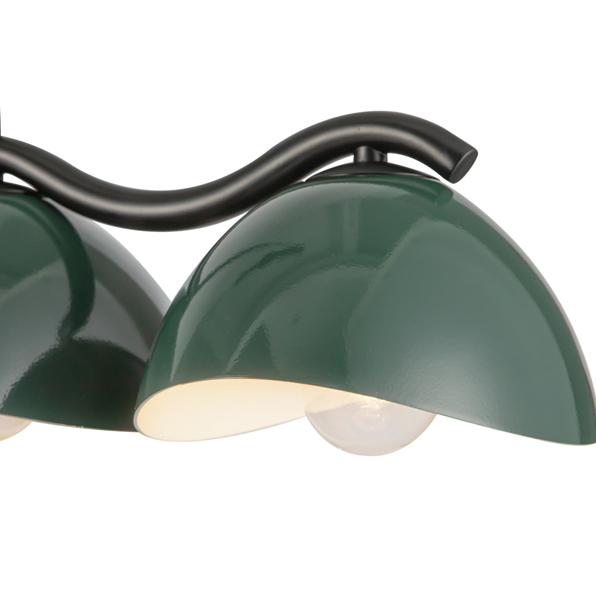 Atlas 42-in Black/Pine Green Socket Linear Pendant