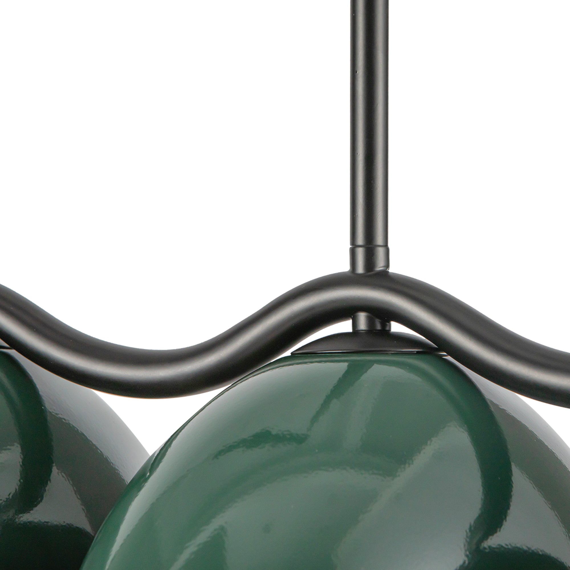 Atlas 42-in Black/Pine Green Socket Linear Pendant