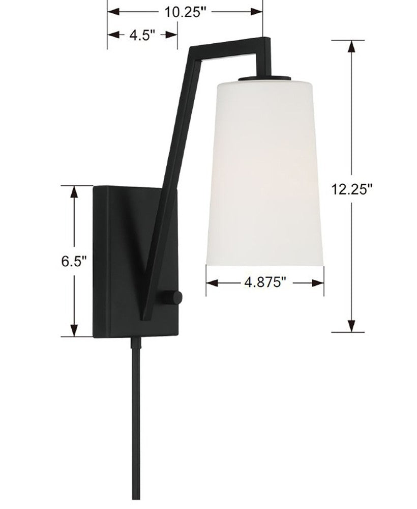 Crystorama AVON AVO-B4201-MK Sconce Contemporary - Matte Black