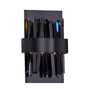 Glacier LED Wall Sconce 12-in (8-watt) - Smoked Firenze, Black Nickel
