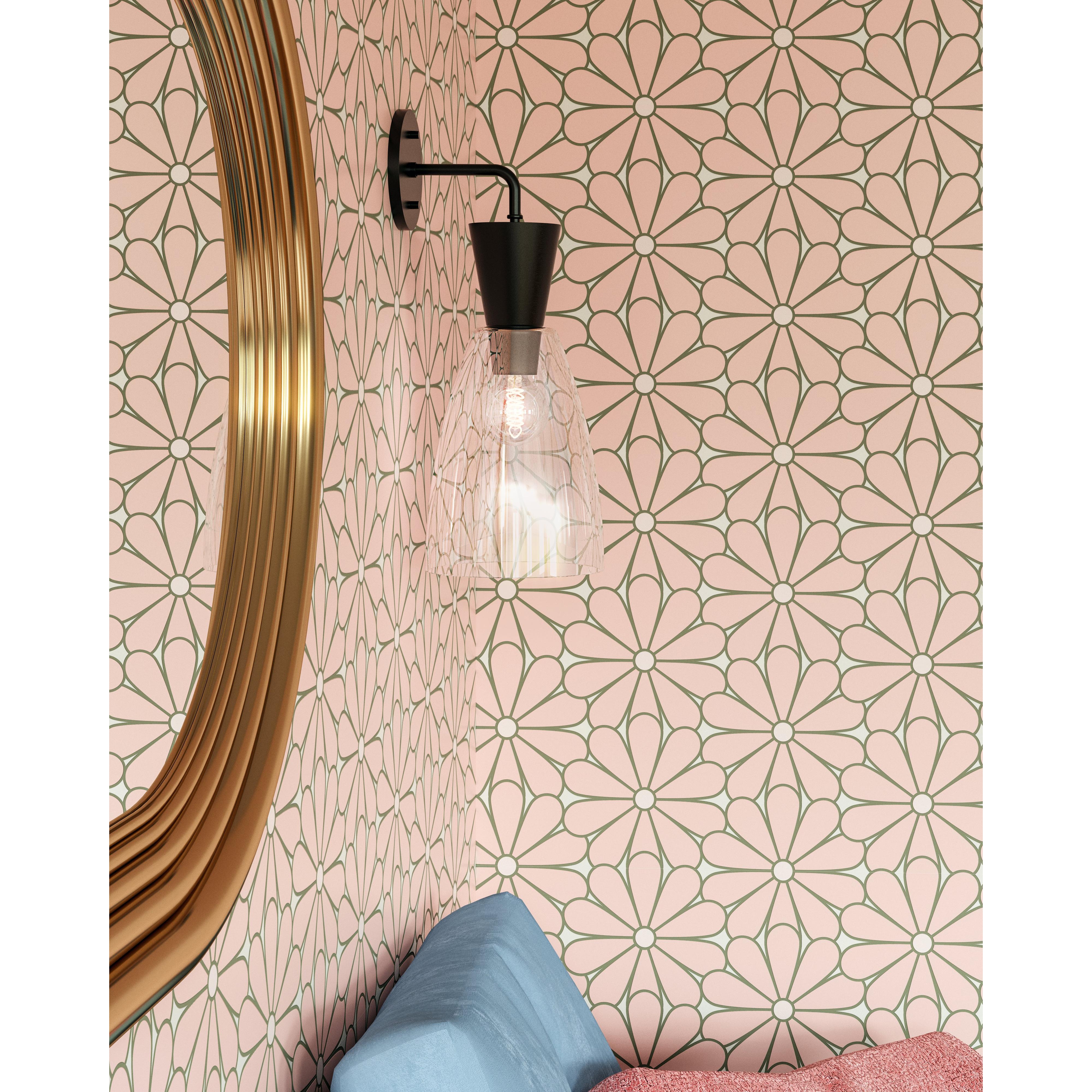 Arlo 7-in Clear Glass/Matte Black 1 Light Wall/Vanity