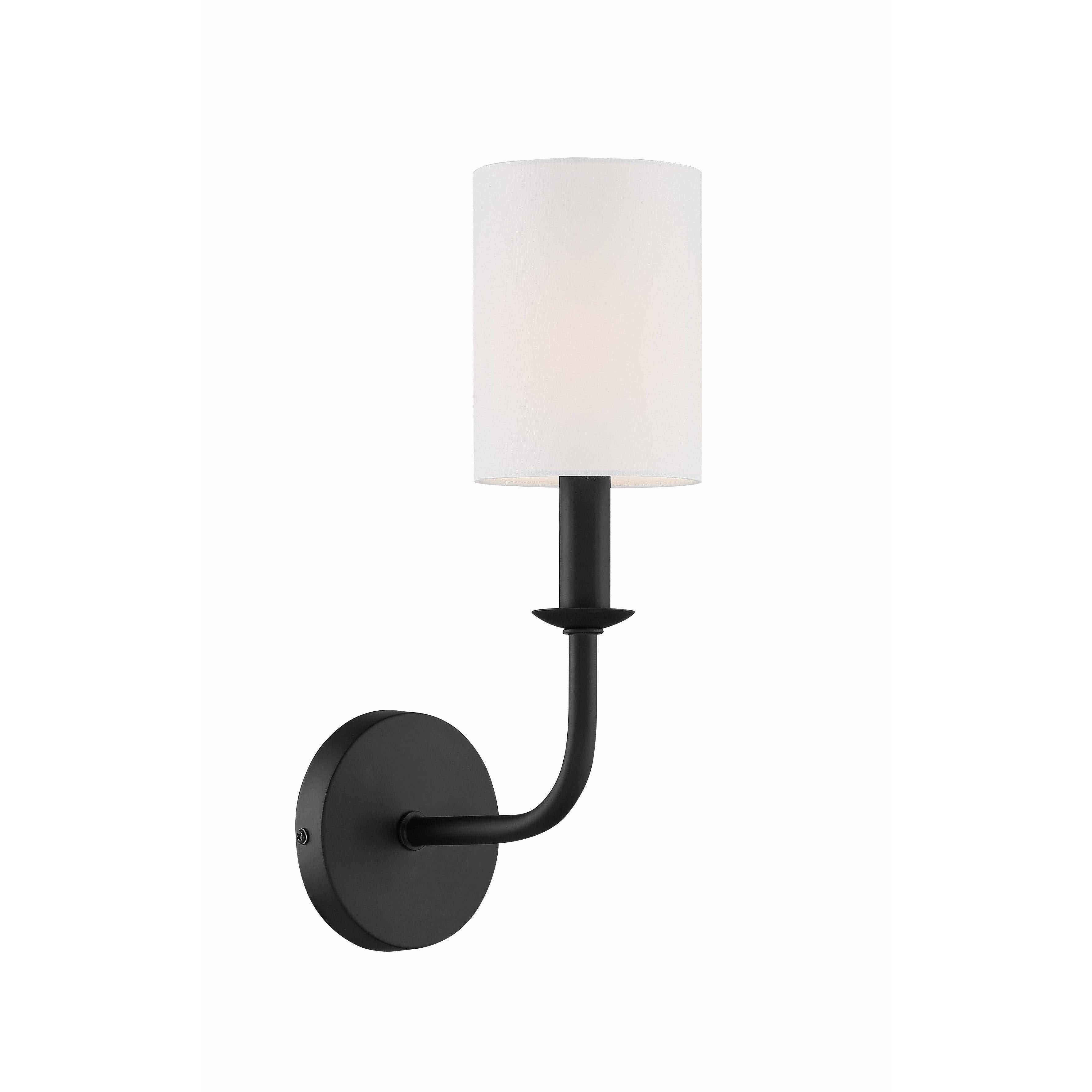 Crystorama Bailey BAI-A2101-MK – 4.75 Inch – 1 Light – Sconce – Matte Black – Dry Rated