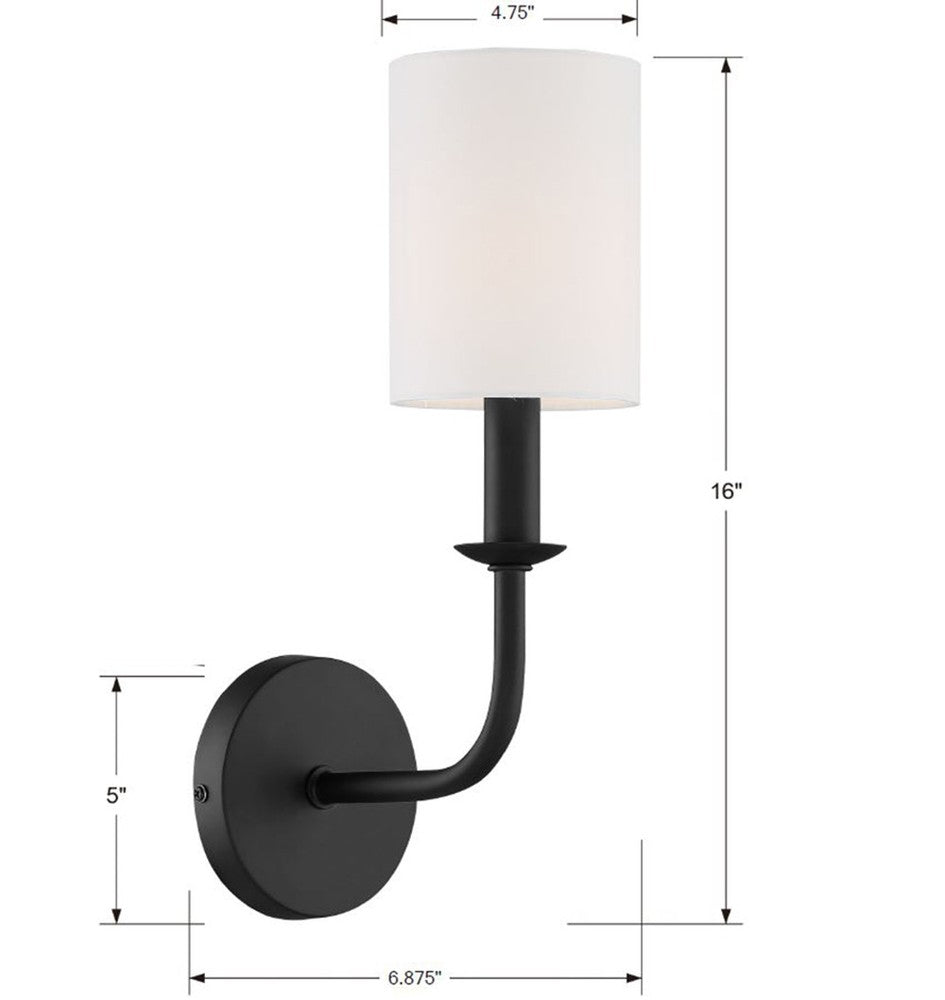 Crystorama BAILEY BAI-A2101-MK Sconce Modern - Matte Black