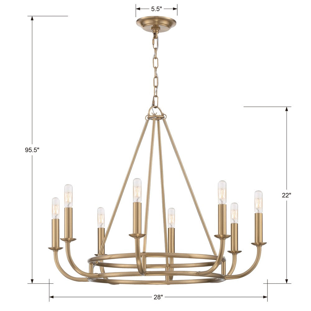 Crystorama BAILEY BAI-A2108-AG Chandelier Modern - Aged Brass