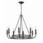 Crystorama Bailey BAI-A2108-MK – 28 Inch – 8 Light – Chandelier – Matte Black – Dry Rated