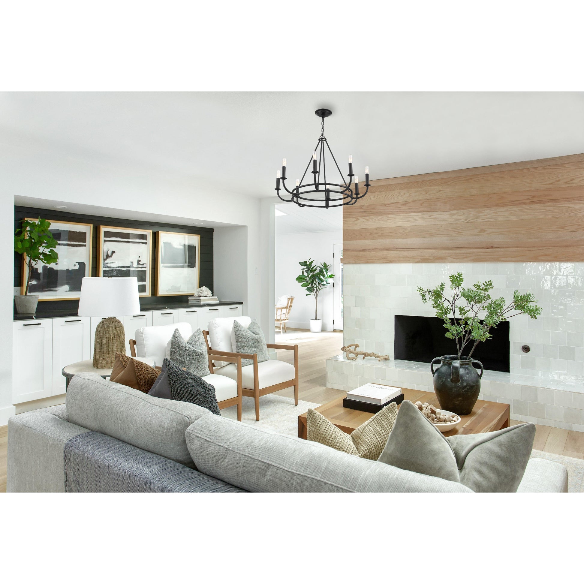 Crystorama Bailey BAI-A2108-MK – 28 Inch – 8 Light – Chandelier – Matte Black – Dry Rated