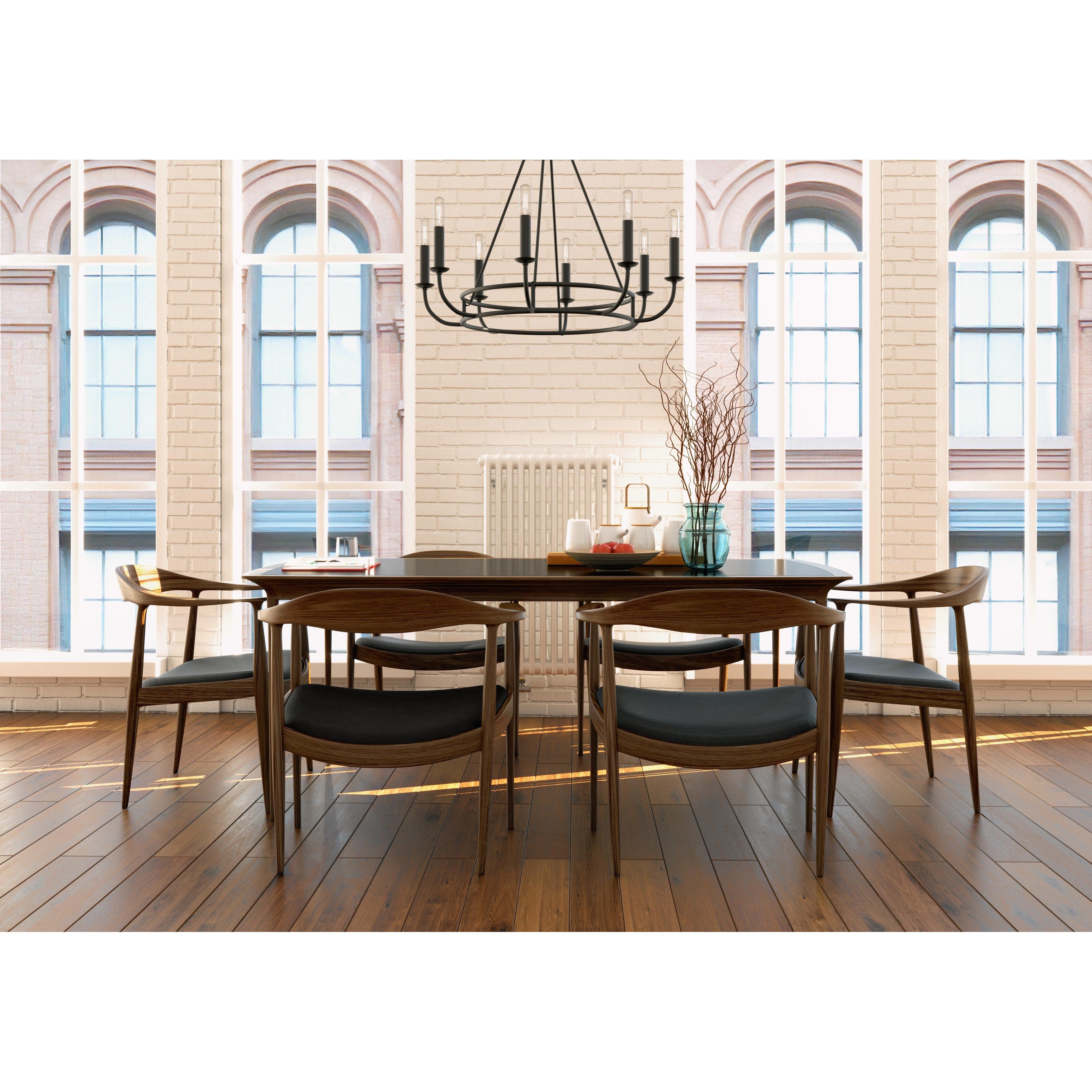 Crystorama Bailey BAI-A2108-MK – 28 Inch – 8 Light – Chandelier – Matte Black – Dry Rated