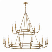 Crystorama Bailey BAI-A2109-AG – 48 Inch – 18 Light – Chandelier – Aged Brass – Dry Rated