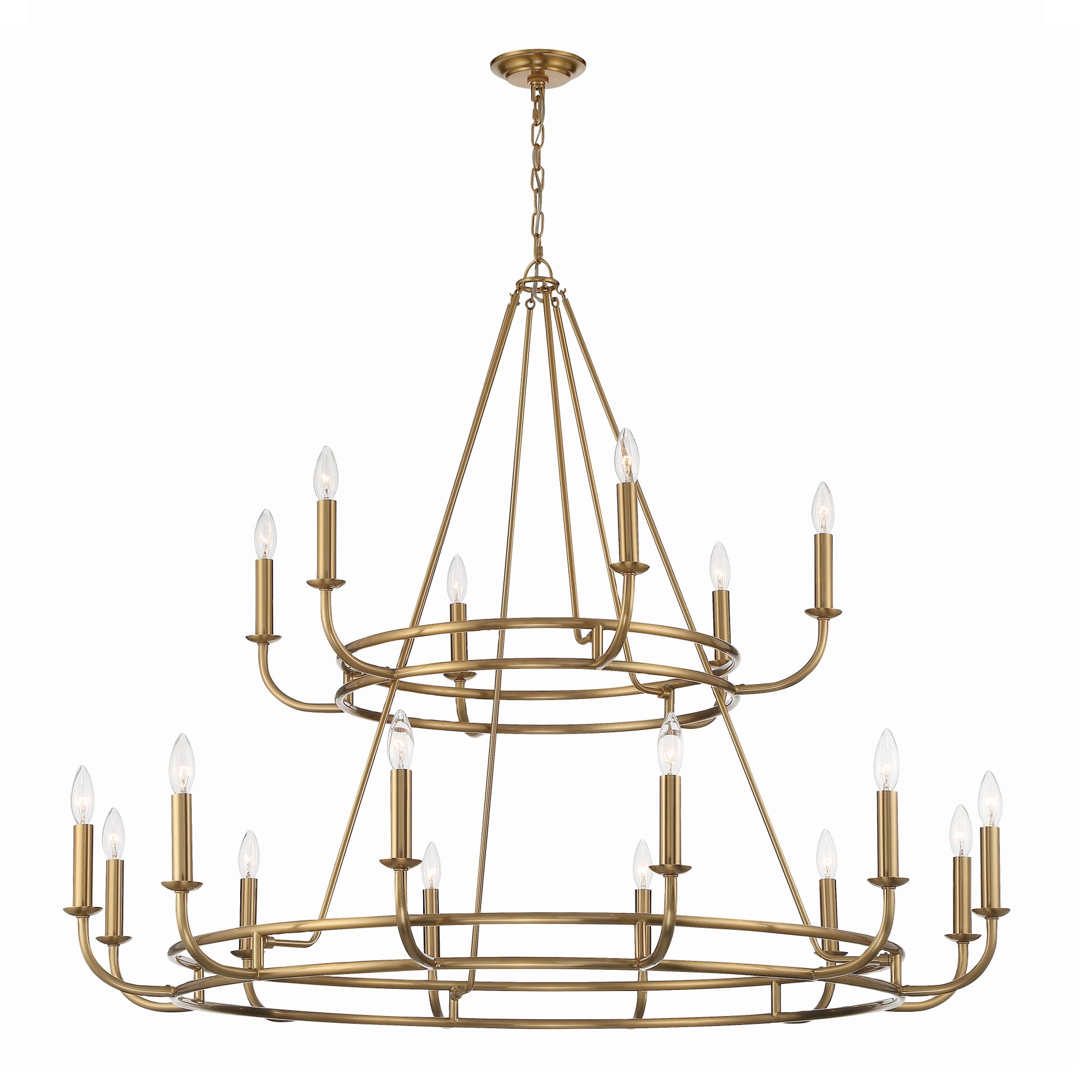 Crystorama Bailey BAI-A2109-AG – 48 Inch – 18 Light – Chandelier – Aged Brass – Dry Rated