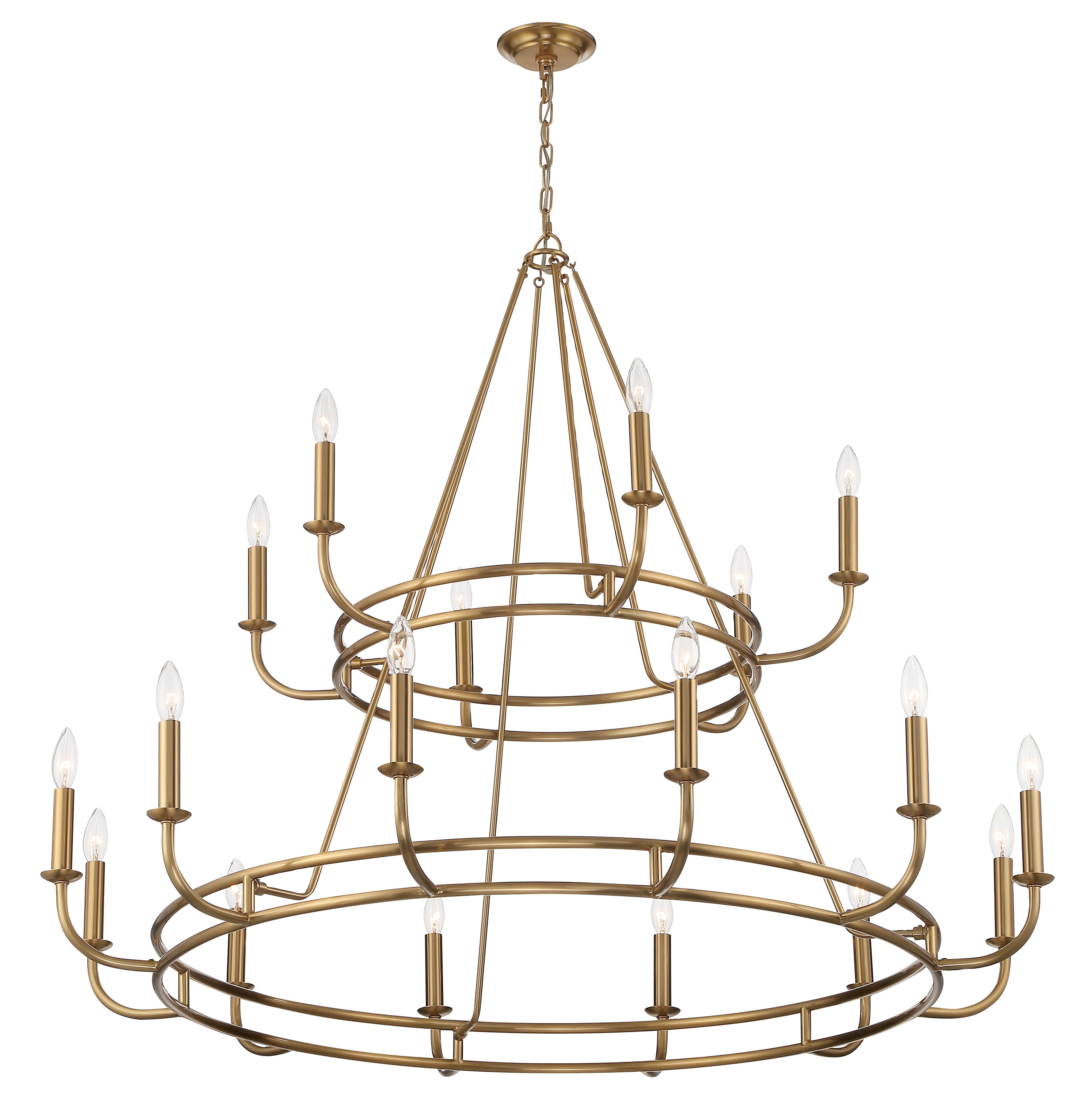 Crystorama Bailey BAI-A2109-AG – 48 Inch – 18 Light – Chandelier – Aged Brass – Dry Rated