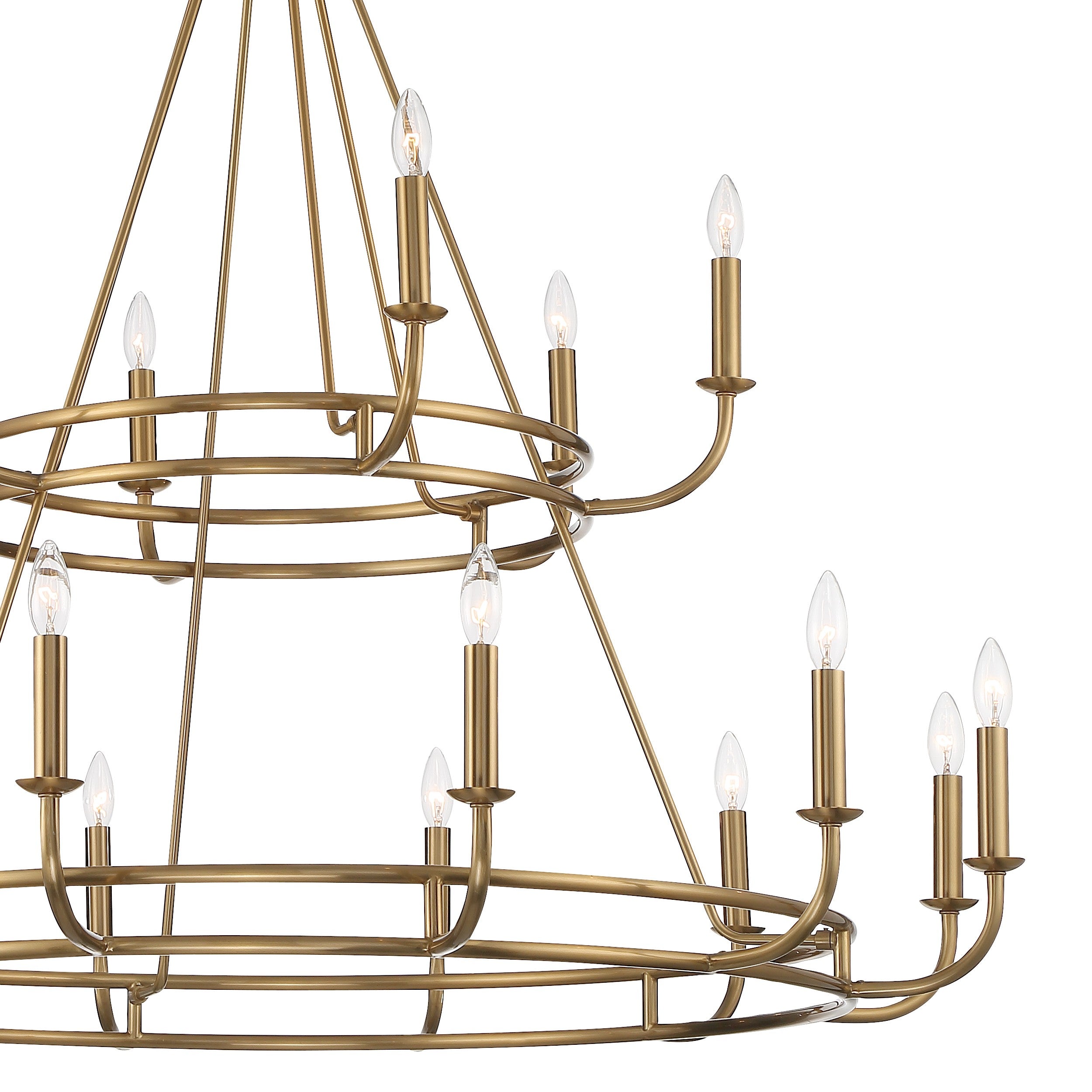 Crystorama Bailey BAI-A2109-AG – 48 Inch – 18 Light – Chandelier – Aged Brass – Dry Rated