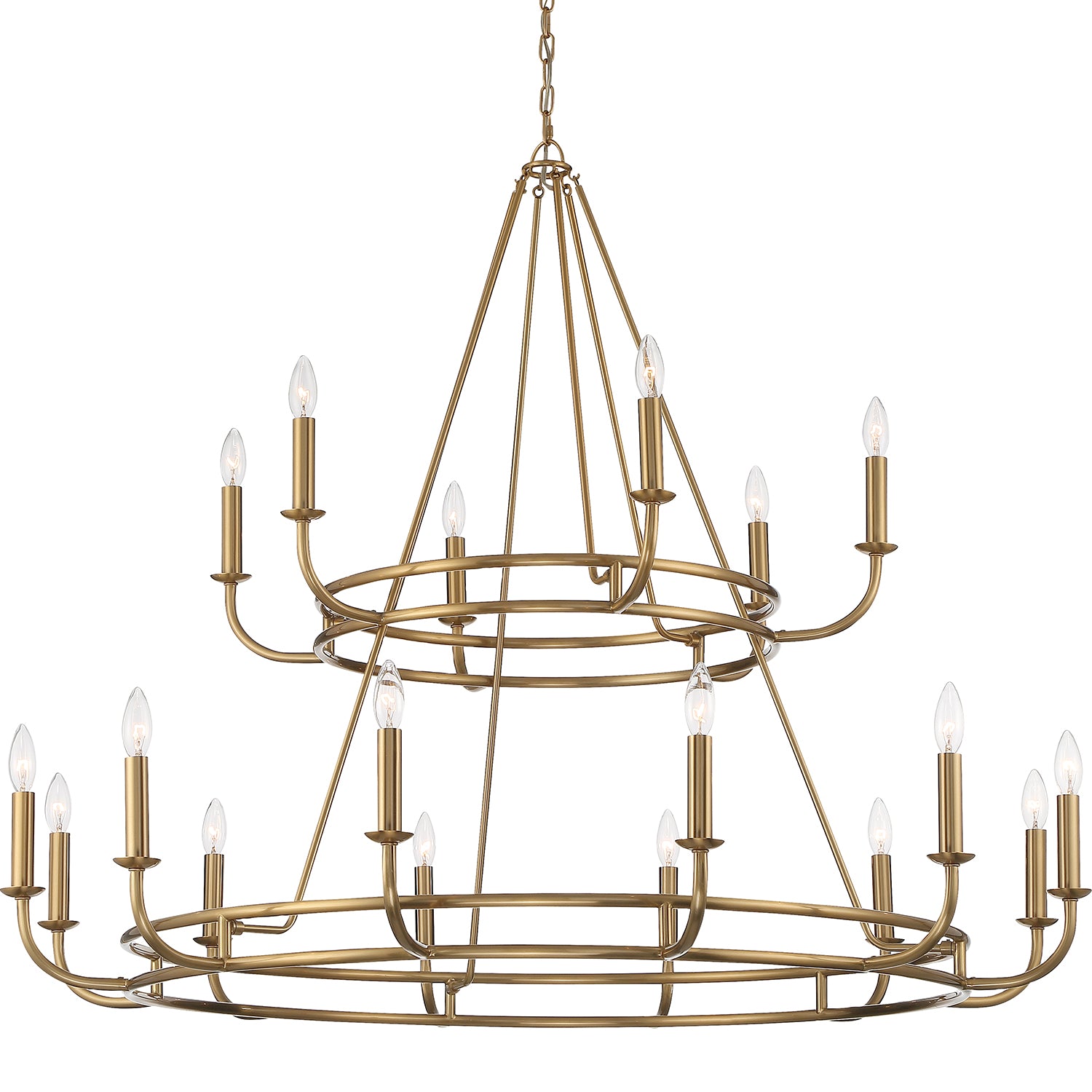 Crystorama Bailey BAI-A2109-AG – 48 Inch – 18 Light – Chandelier – Aged Brass – Dry Rated