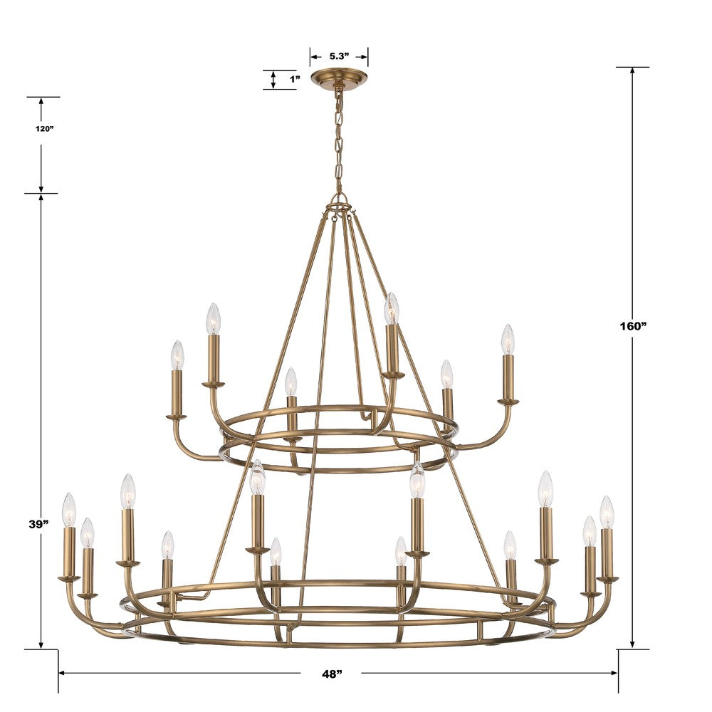 Crystorama BAILEY BAI-A2109-AG Chandelier Modern - Aged Brass