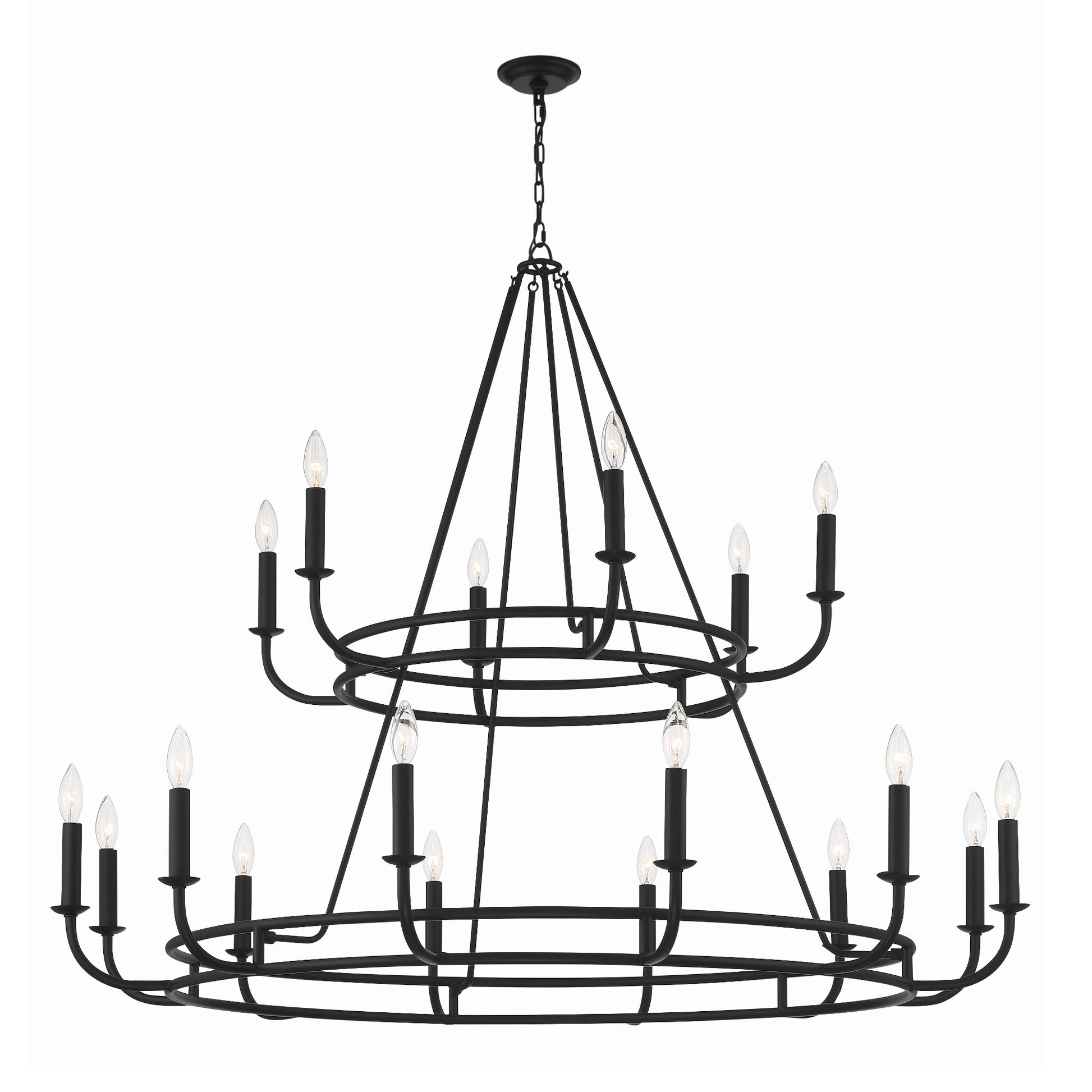 Crystorama Bailey BAI-A2109-MK – 48 Inch – 18 Light – Chandelier – Matte Black – Dry Rated