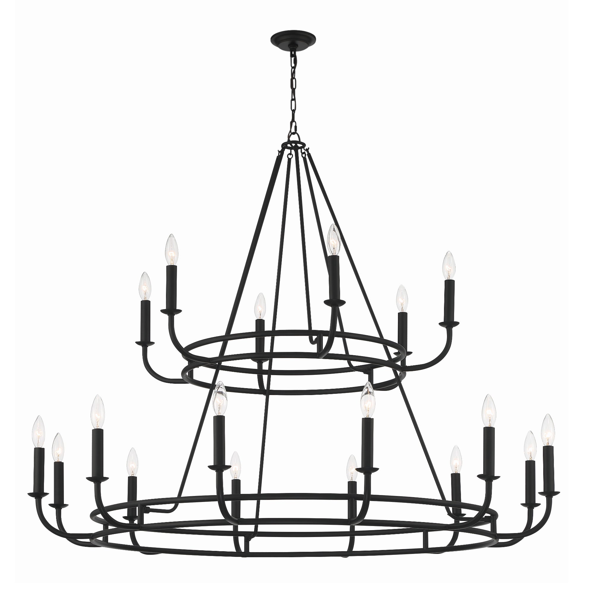 Crystorama Bailey BAI-A2109-MK – 48 Inch – 18 Light – Chandelier – Matte Black – Dry Rated