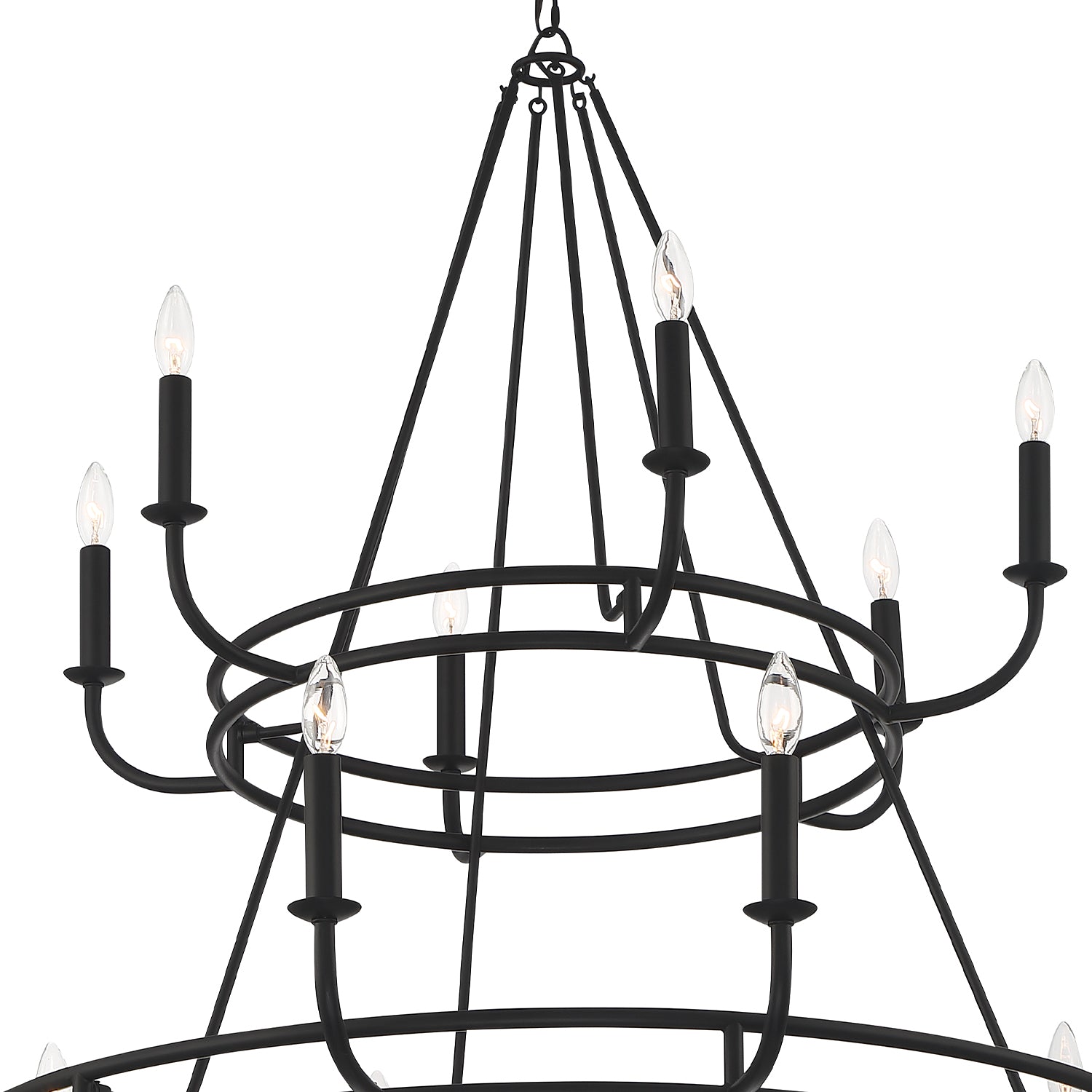 Crystorama Bailey BAI-A2109-MK – 48 Inch – 18 Light – Chandelier – Matte Black – Dry Rated