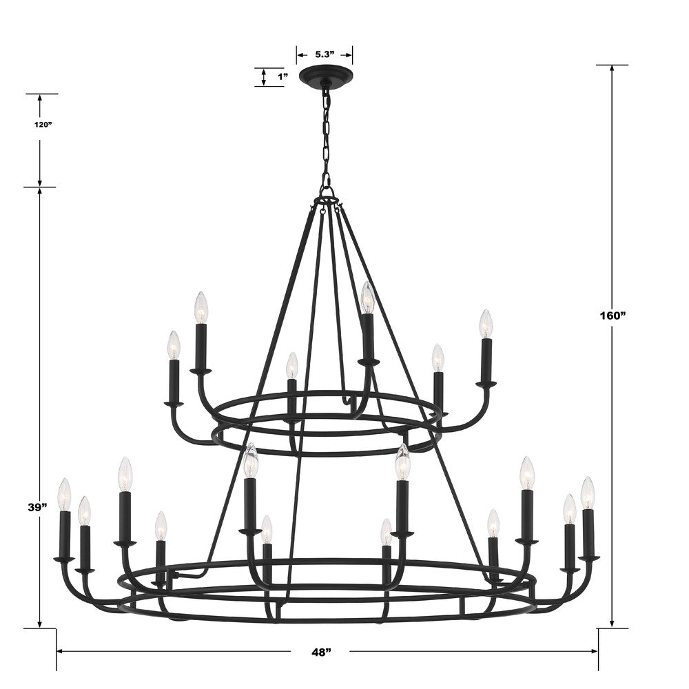 Crystorama BAILEY BAI-A2109-MK Chandelier Modern - Matte Black