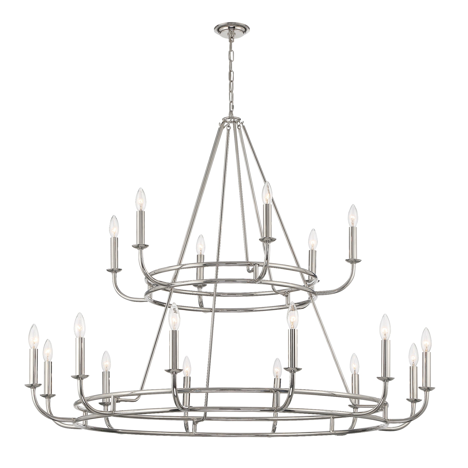 Crystorama Bailey BAI-A2109-PN – 48 Inch – 18 Light – Chandelier – Polished Nickel – Dry Rated