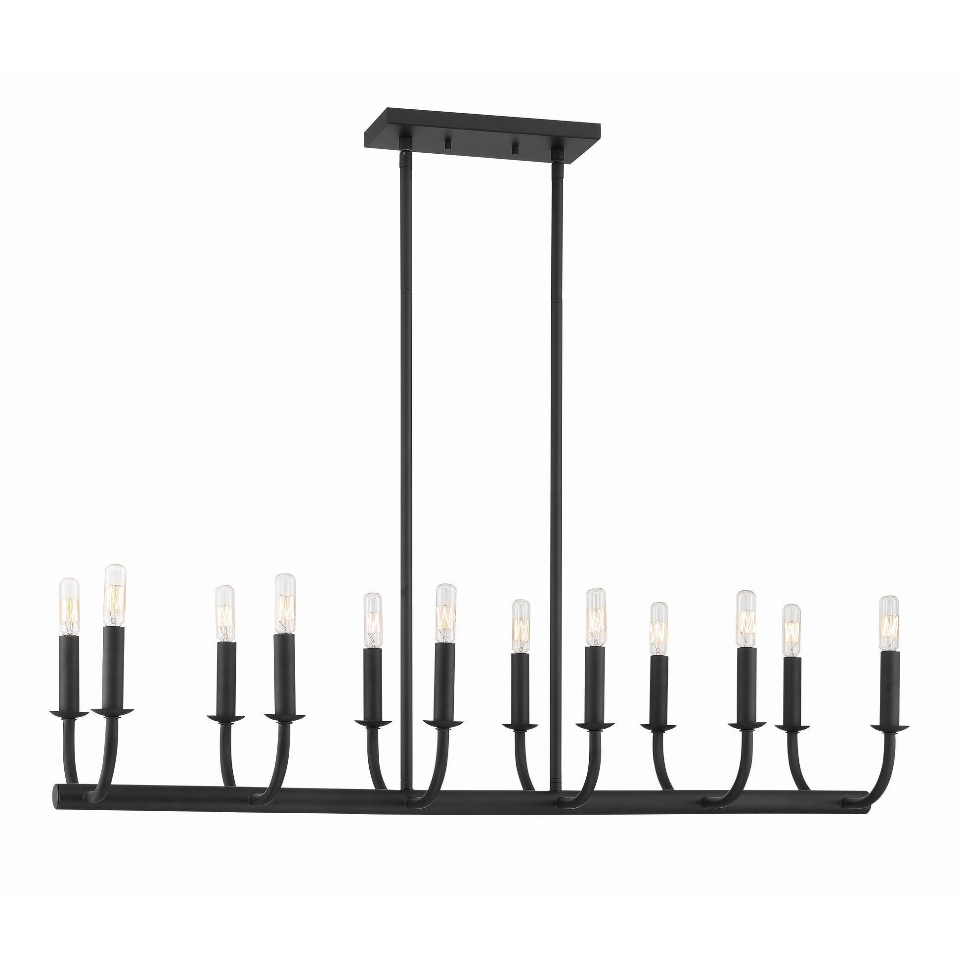 Crystorama Bailey BAI-A2112-MK – 42 Inch – 12 Light – Chandelier – Matte Black – Dry Rated