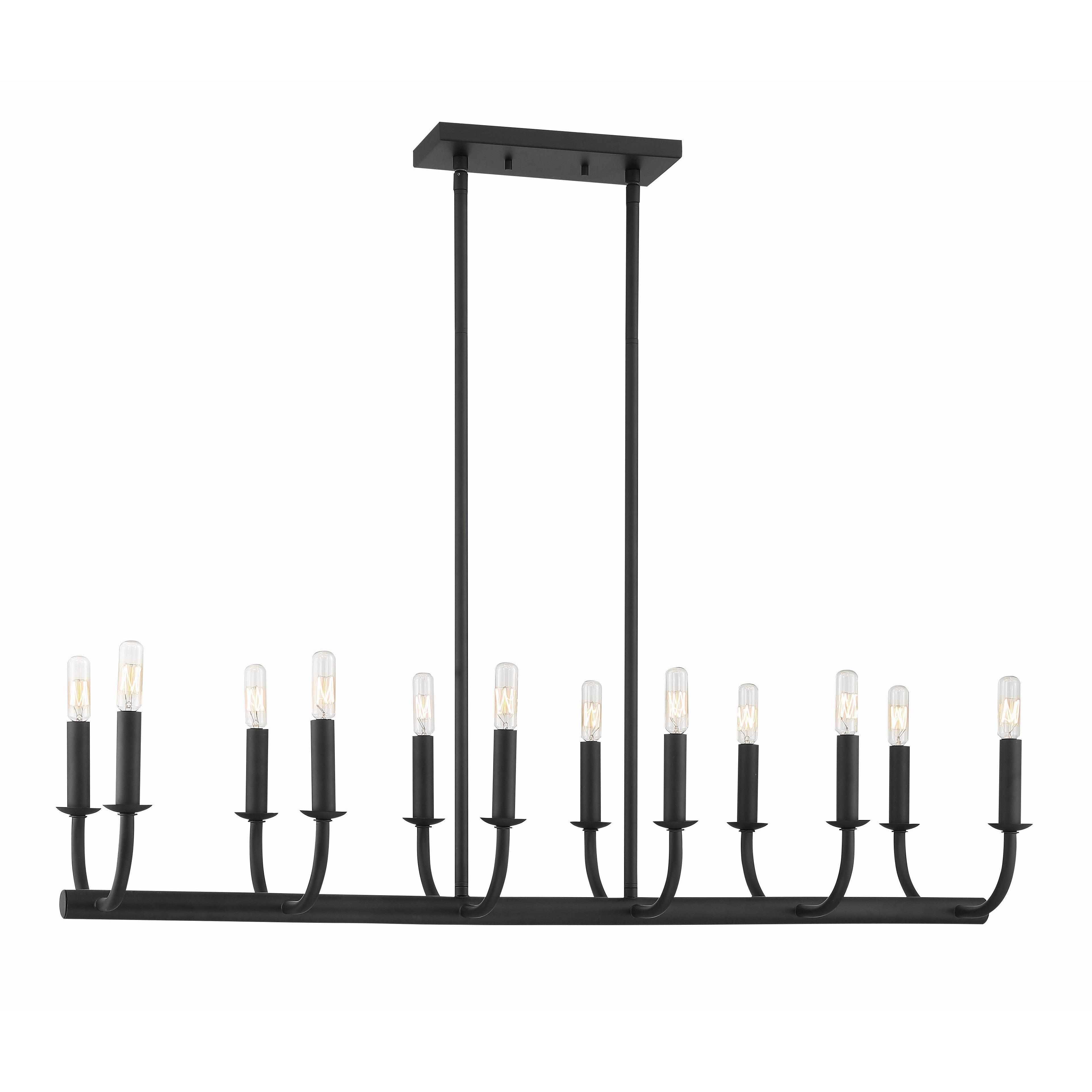 Crystorama Bailey BAI-A2112-MK – 42 Inch – 12 Light – Chandelier – Matte Black – Dry Rated