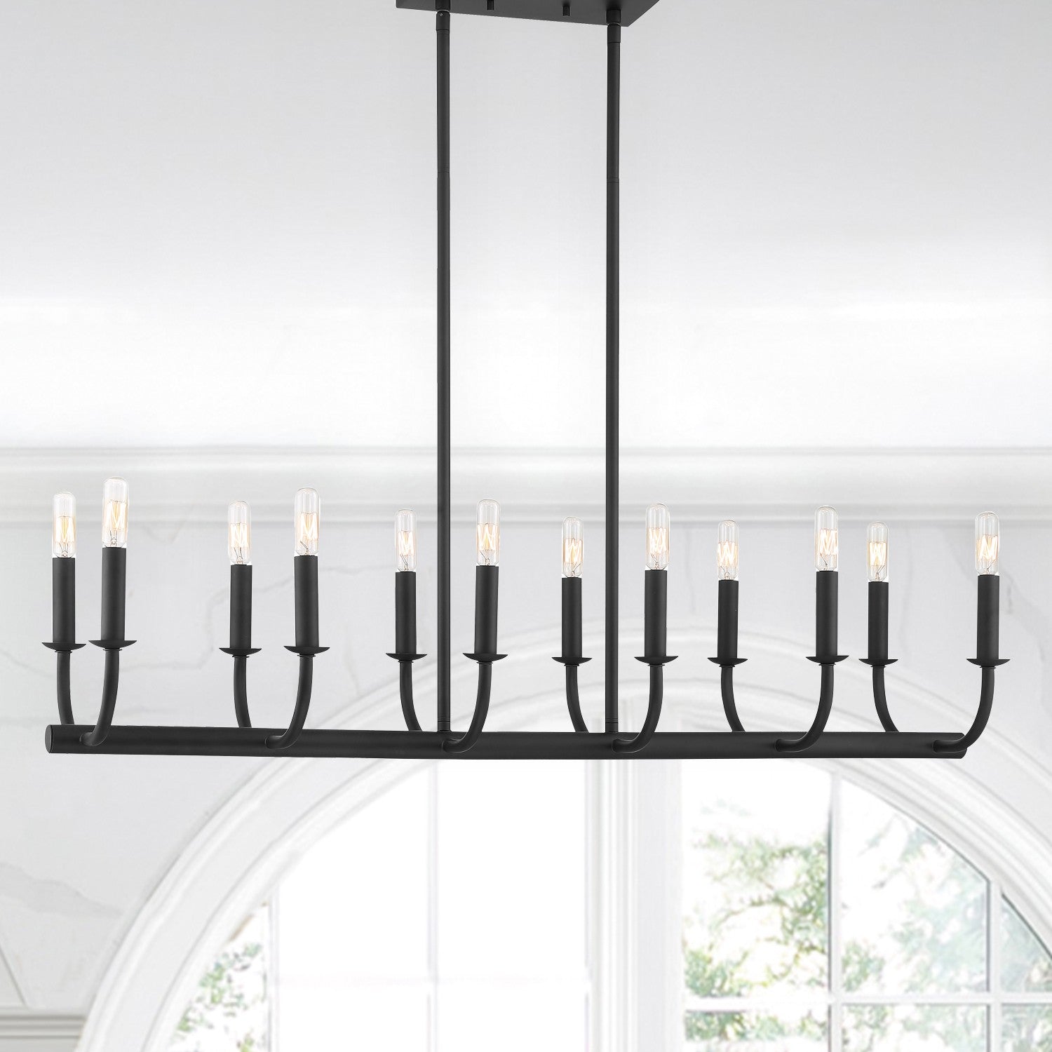 Crystorama Bailey BAI-A2112-MK – 42 Inch – 12 Light – Chandelier – Matte Black – Dry Rated