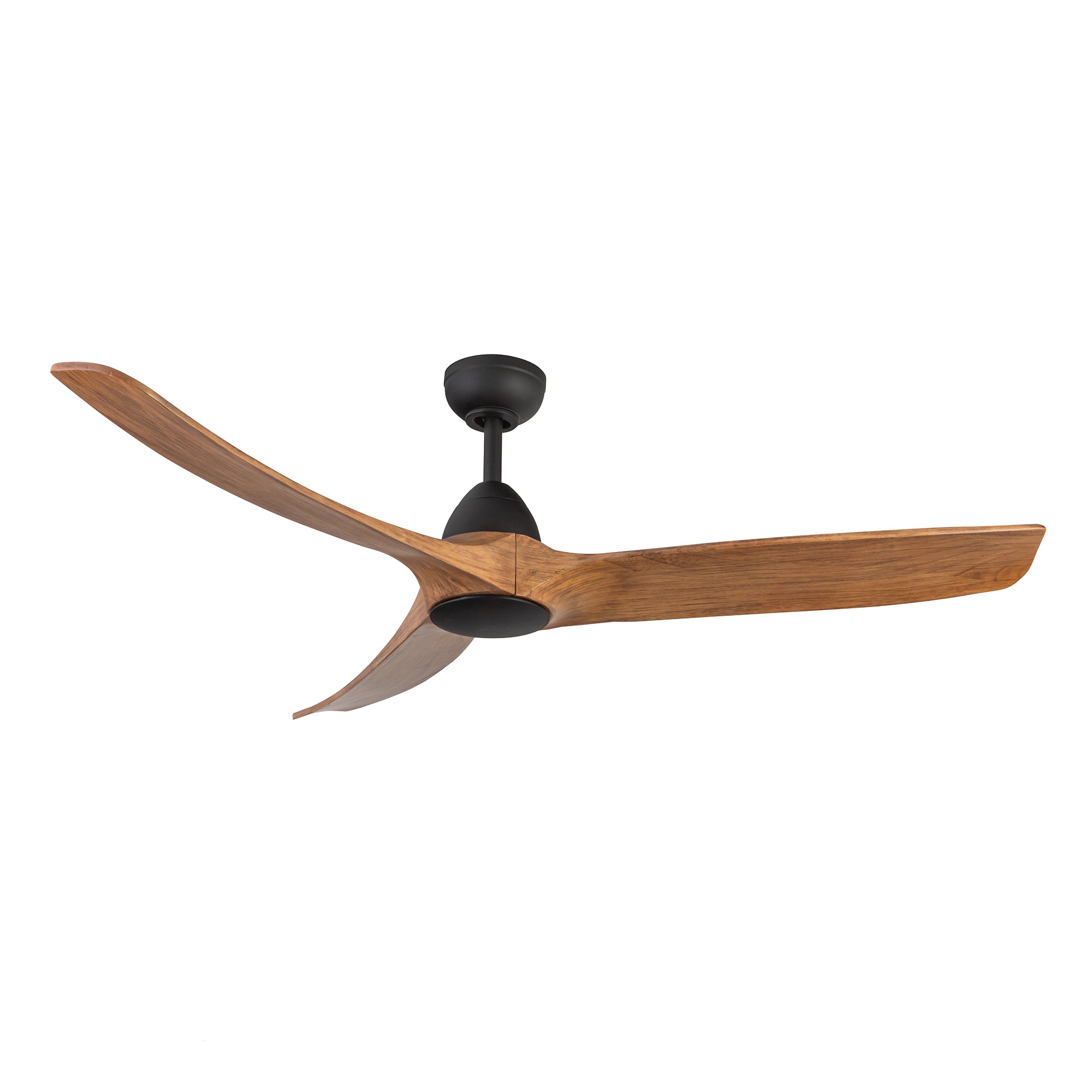 Baylor 60-in Matte Black/Natural Wood LED Ceiling Fan