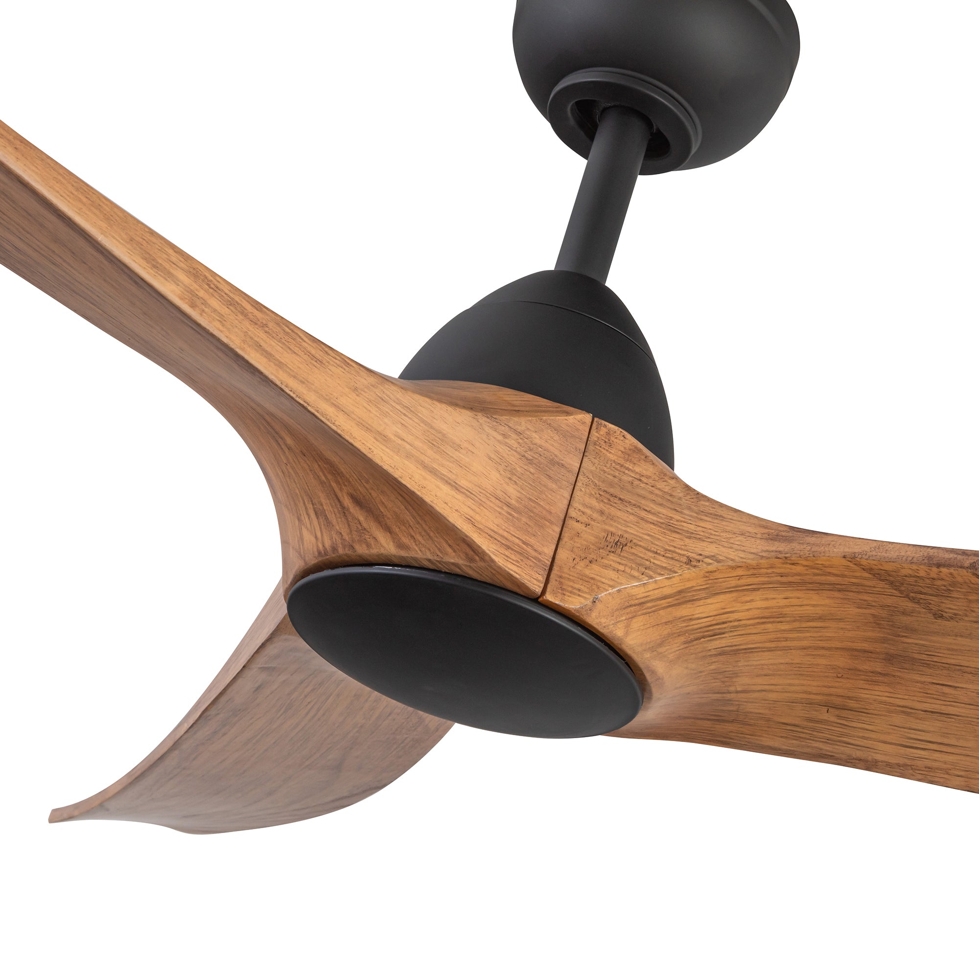 Baylor 60-in Matte Black/Natural Wood LED Ceiling Fan