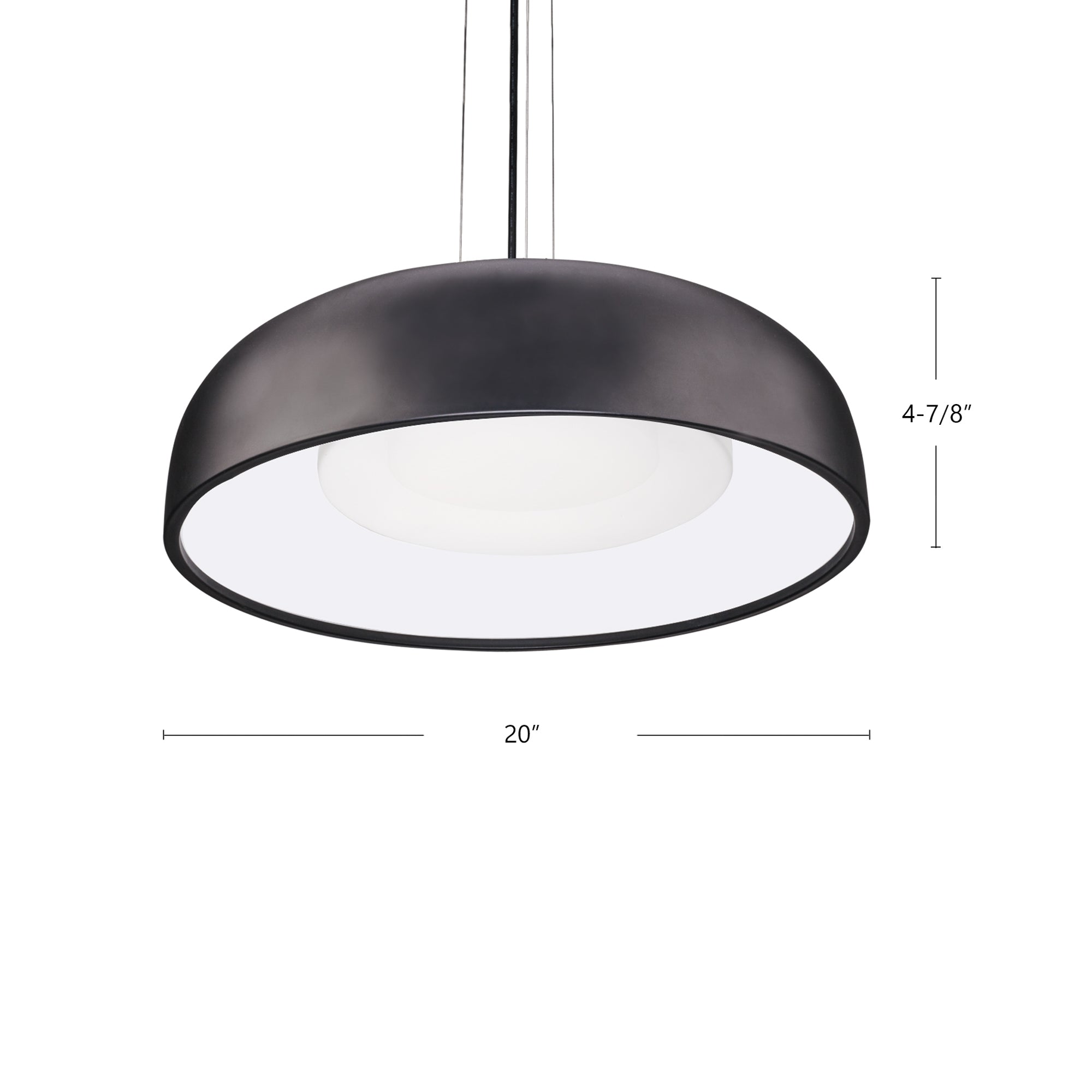 Beacon 20-in Black LED Pendant