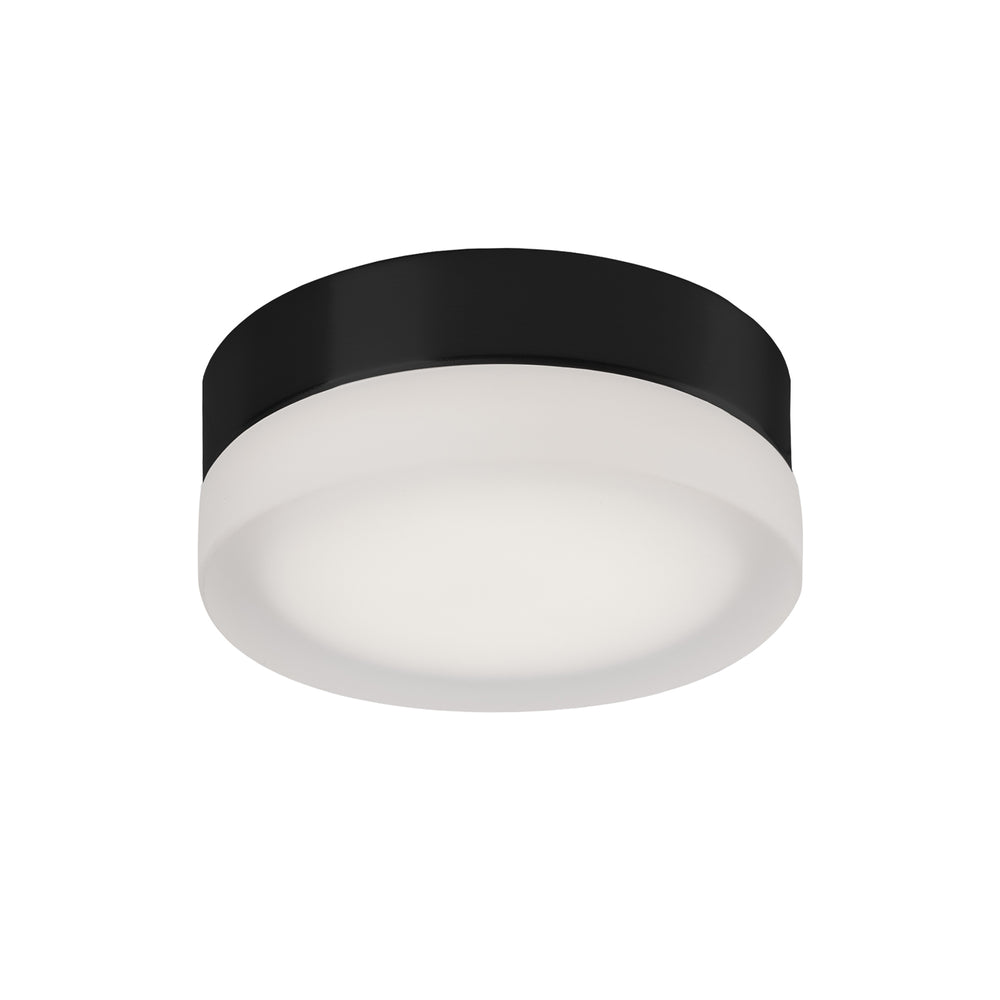 Kuzco Lighting FM3506-BK Bedford 6-in Flush Mount LED Fixture, UL Damp Rated, Black/Frosted