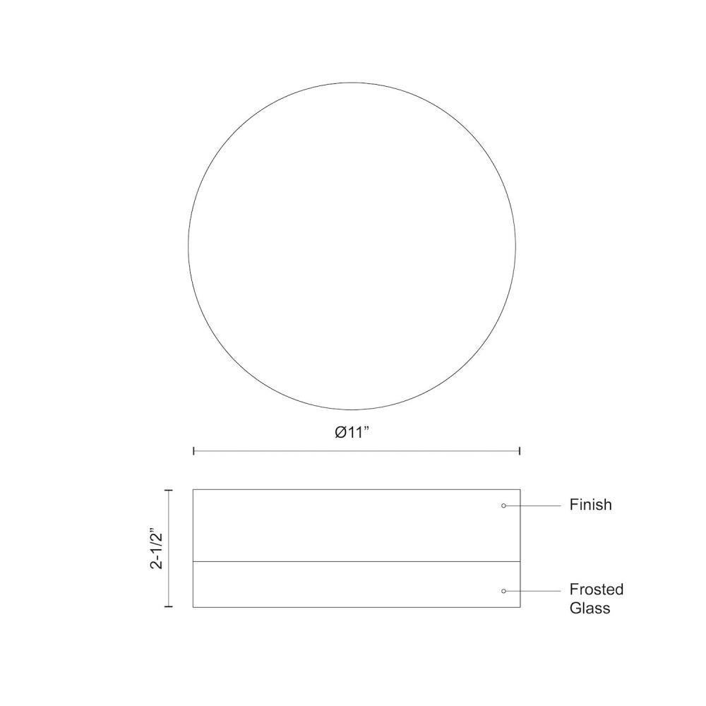 Kuzco Lighting Inc. BEDFORD FM3511-CH/FR-5CCT Flush Mount - Chrome