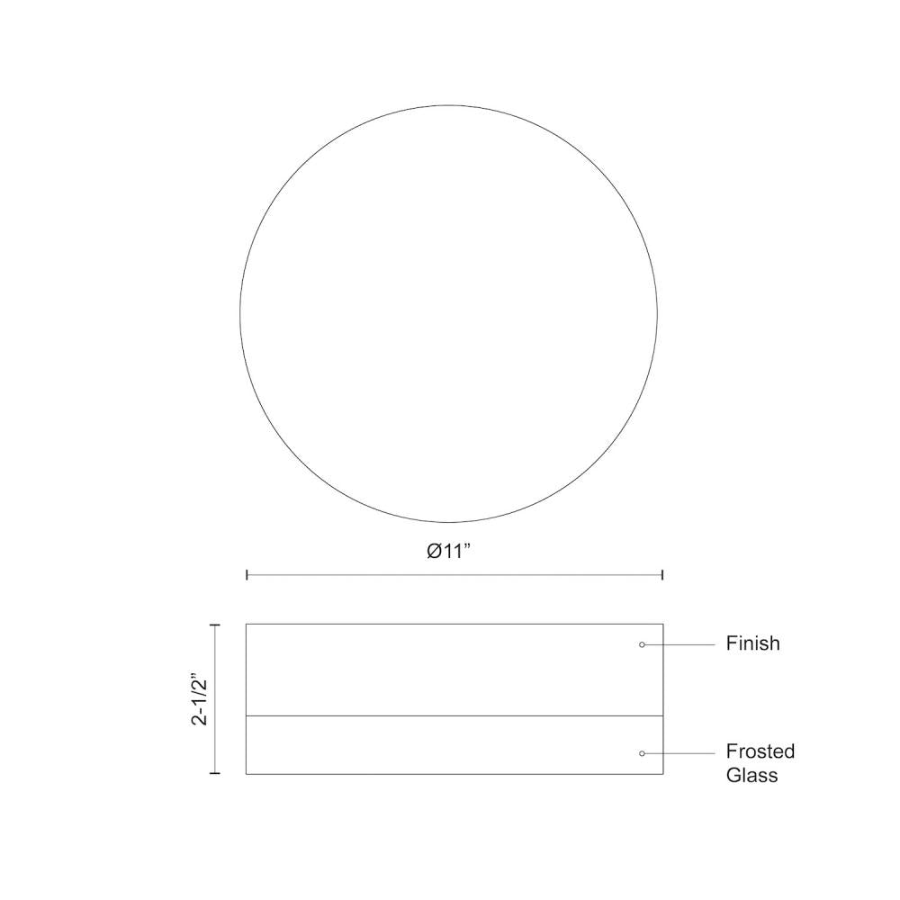 Kuzco Lighting Inc. BEDFORD FM3511-CH/FR Flush Mount Transitional - Chrome