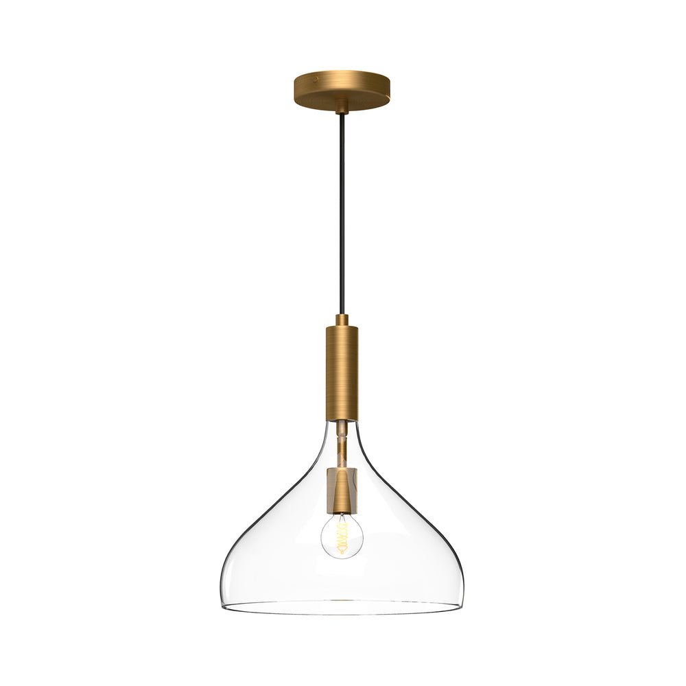 ALORA MOOD Lighting PD532312AGCL Pendant, 1 Light, Aged Gold/Clear Glass