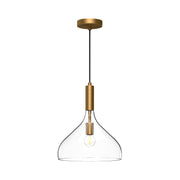 Belleview 12-in Aged Gold/Clear Glass 1 Light Pendant