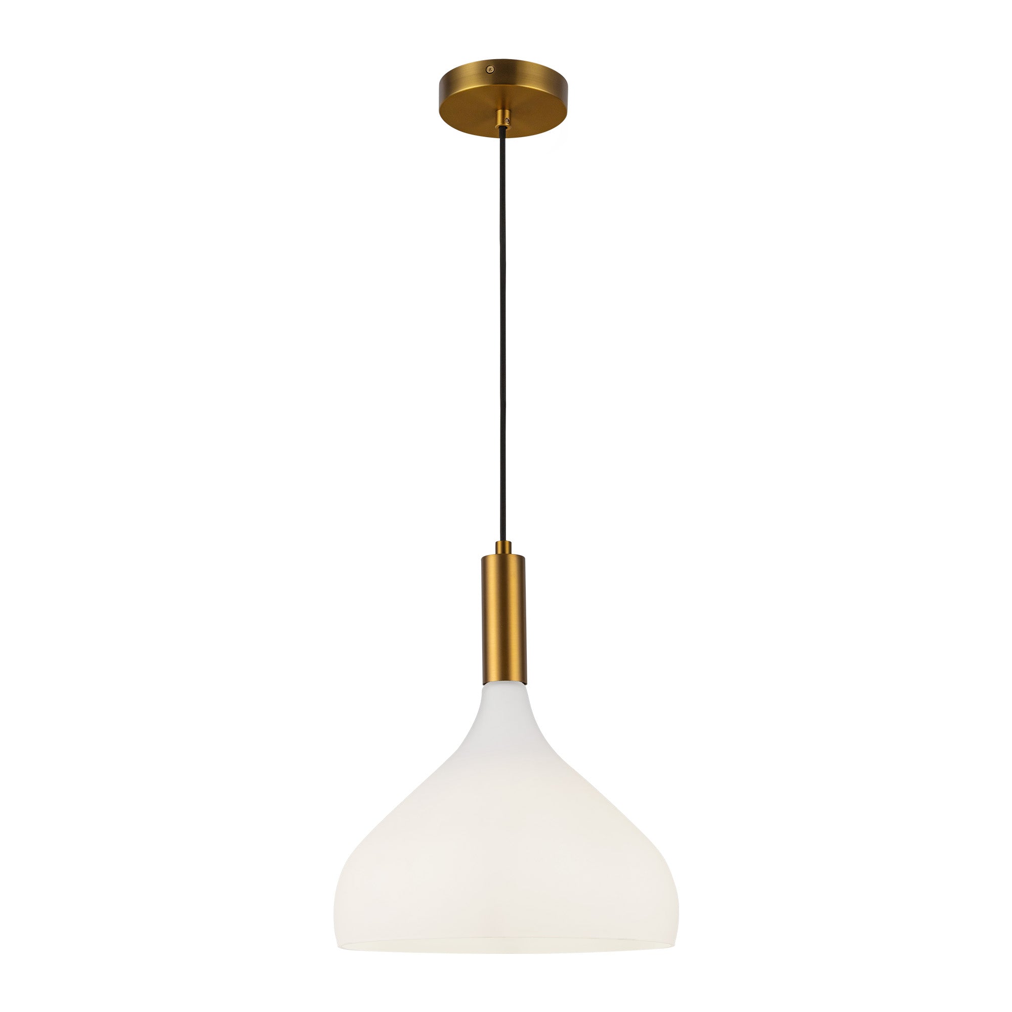 Belleview 12-in Aged Brass/Opal Glass 1 Light Pendant