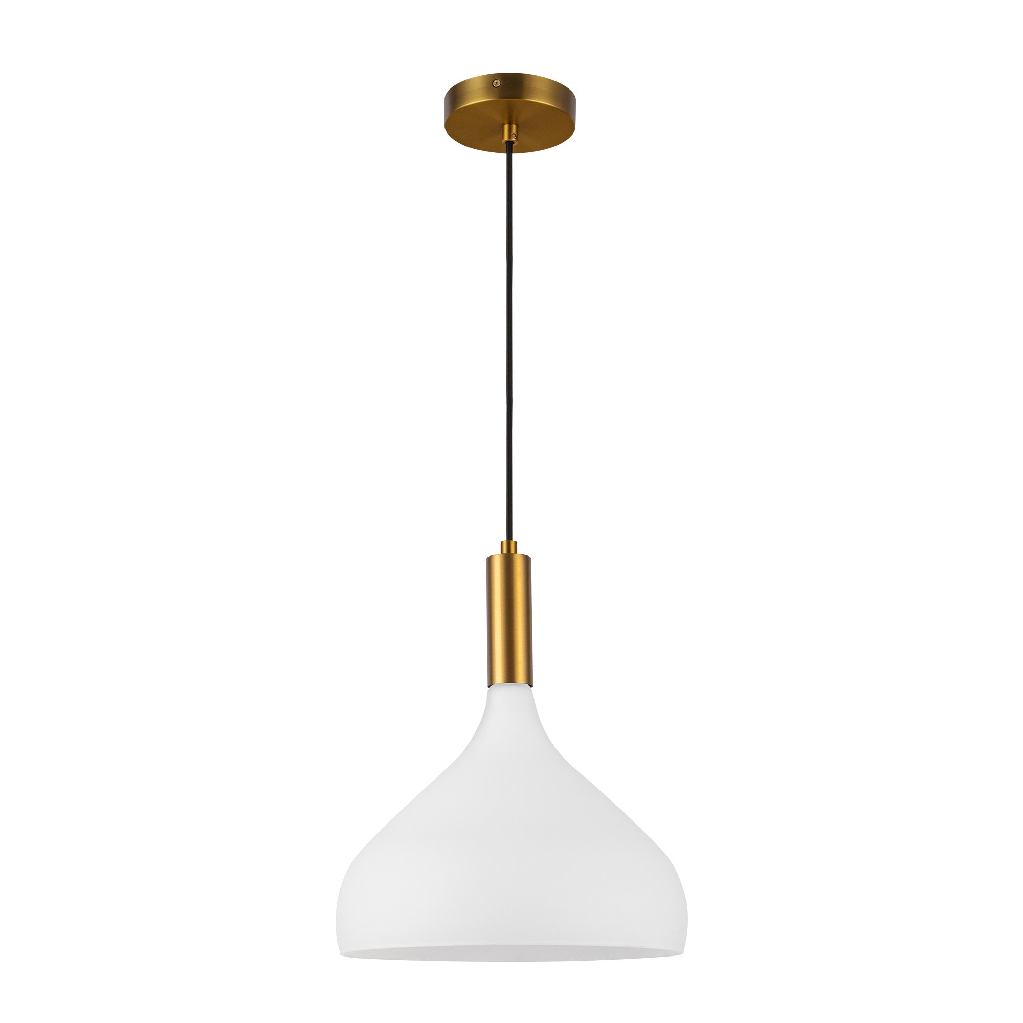 Belleview 12-in Aged Brass/Opal Glass 1 Light Pendant